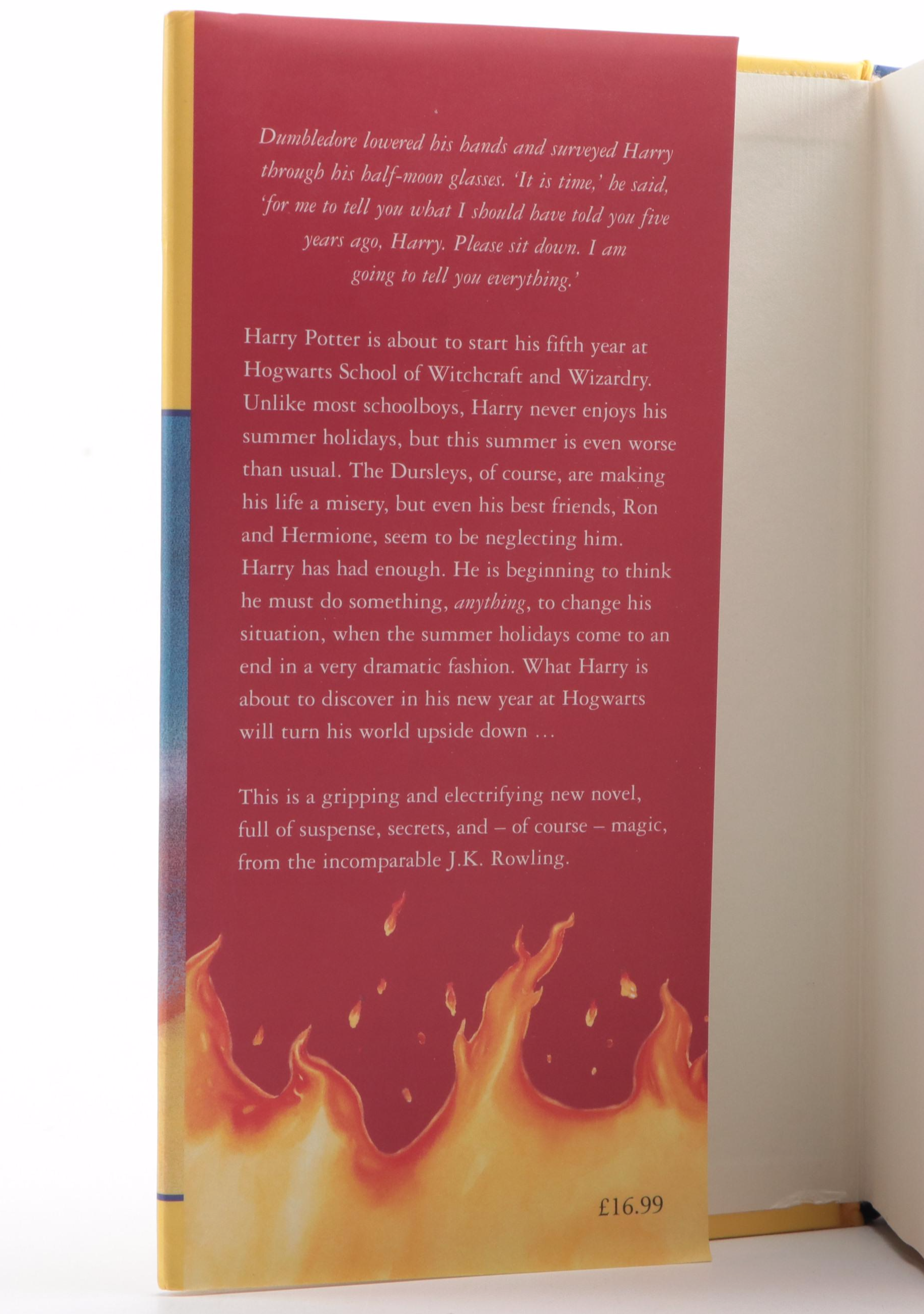 First UK Edition "Harry Potter and the Order of the Phoenix" by J. K. Rowling