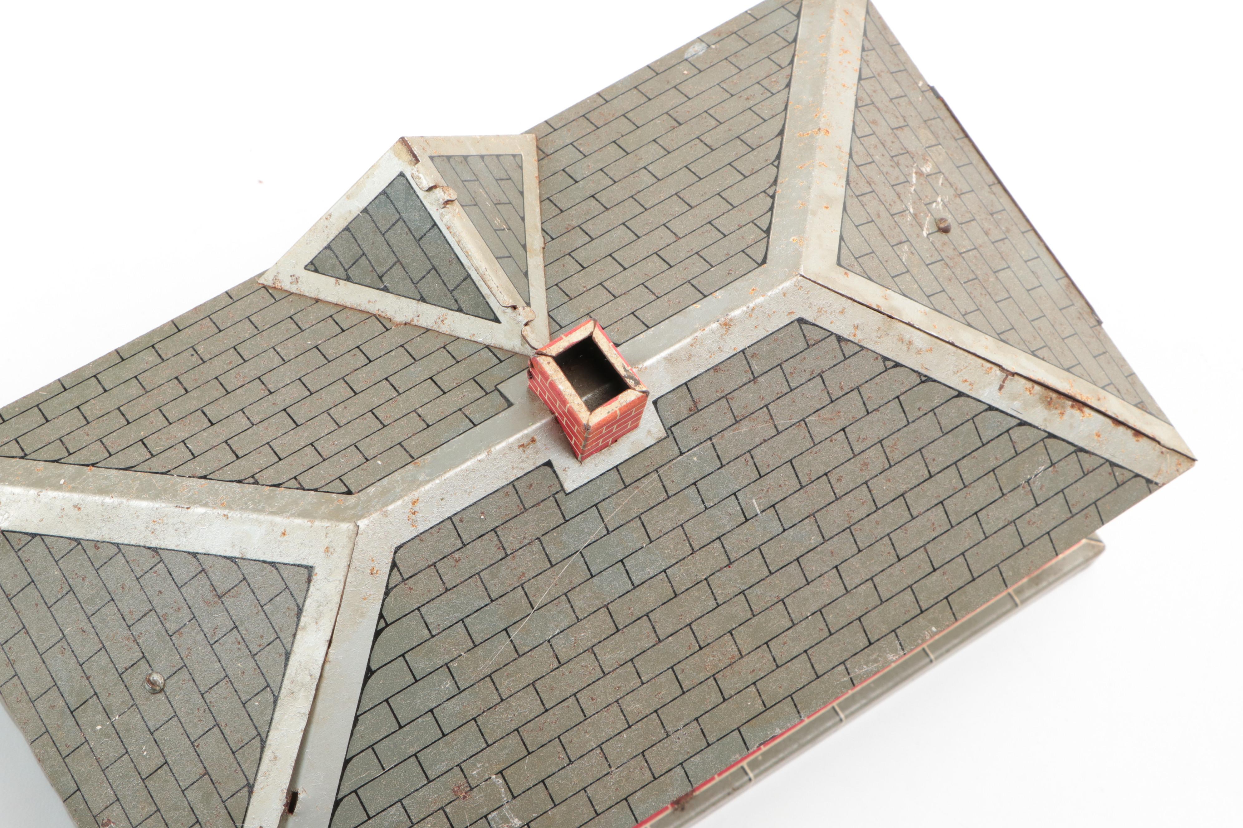 Marx Girard Train Station with Lionel No.1045 Flagman and Other Accessories