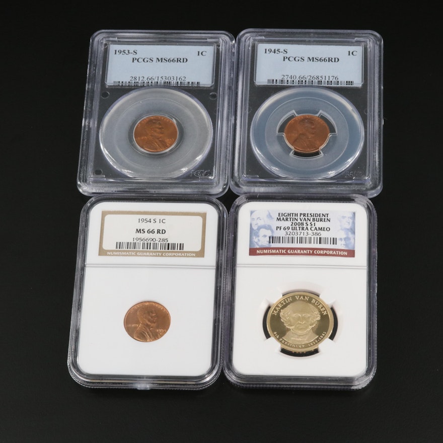 Four Certified High-Grade United States Coins