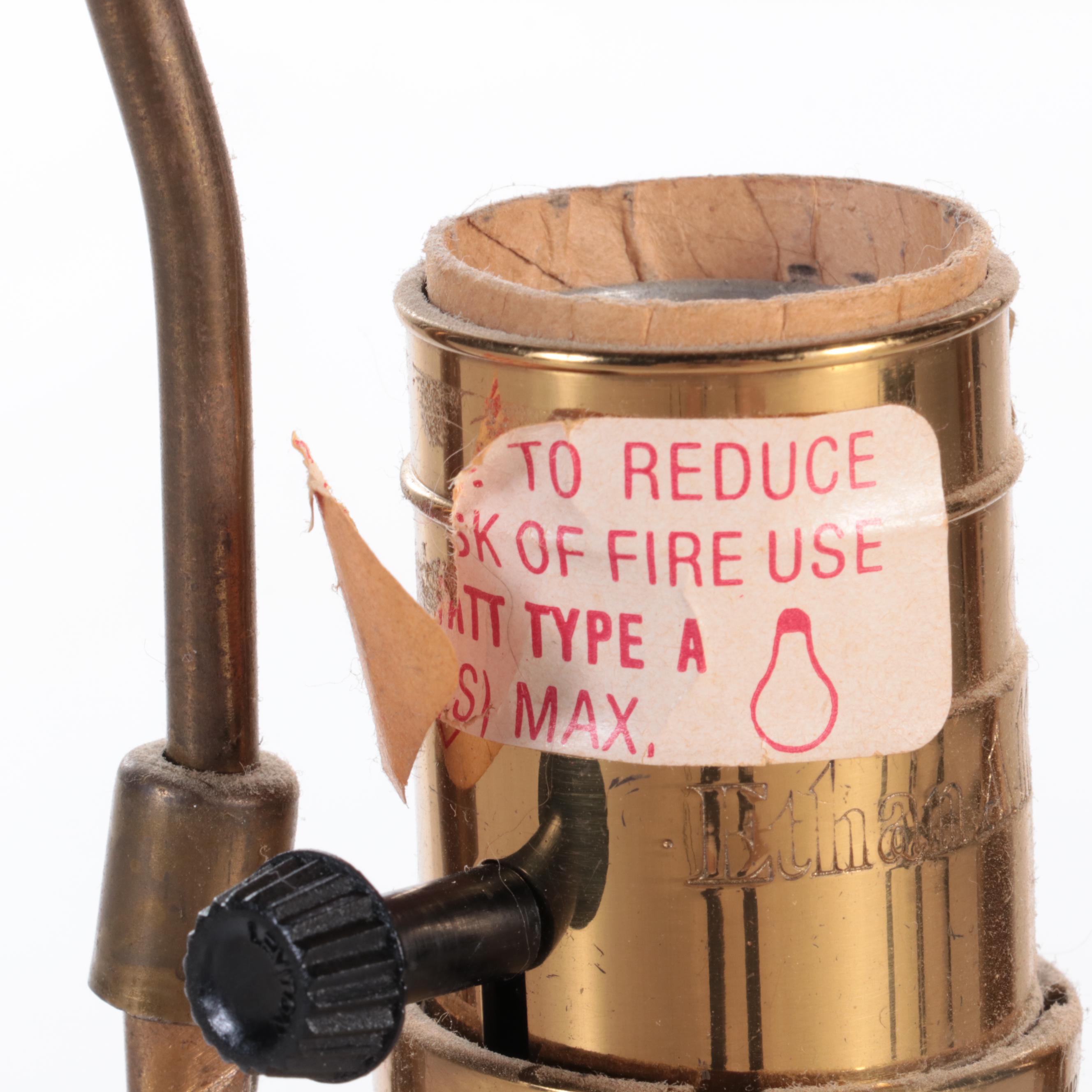 Ethan Allen Pastel Pink and Blue Ceramic Table Lamp, Late 20th Century