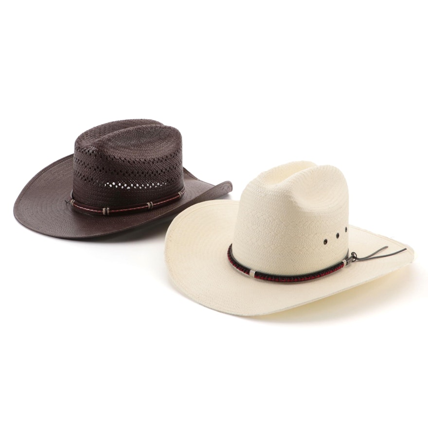 Cattleman Crease 4X and 5X Woven Straw Western Hats