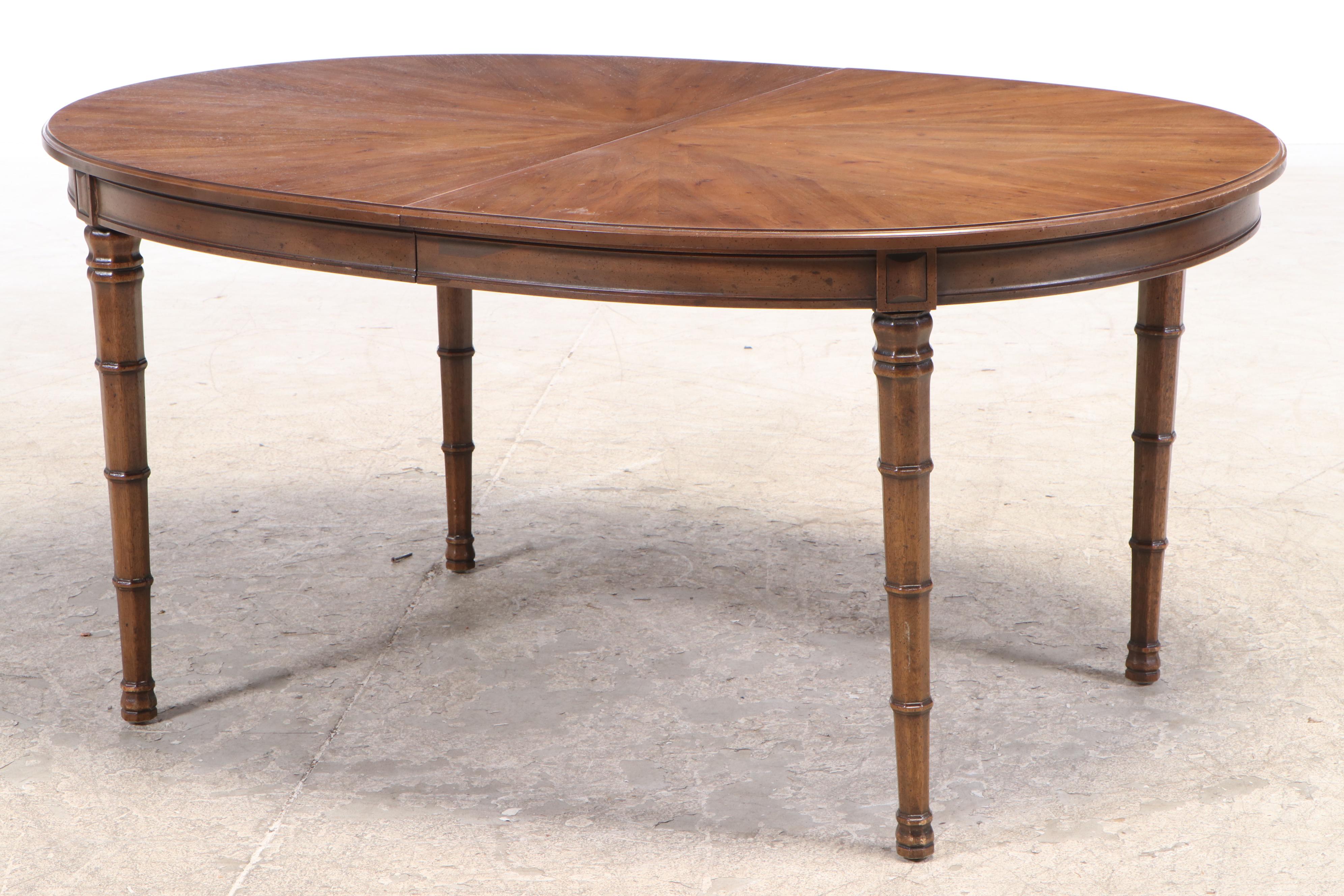 Henredon Mediterranean Style Pecan Seven-Piece Dining Set