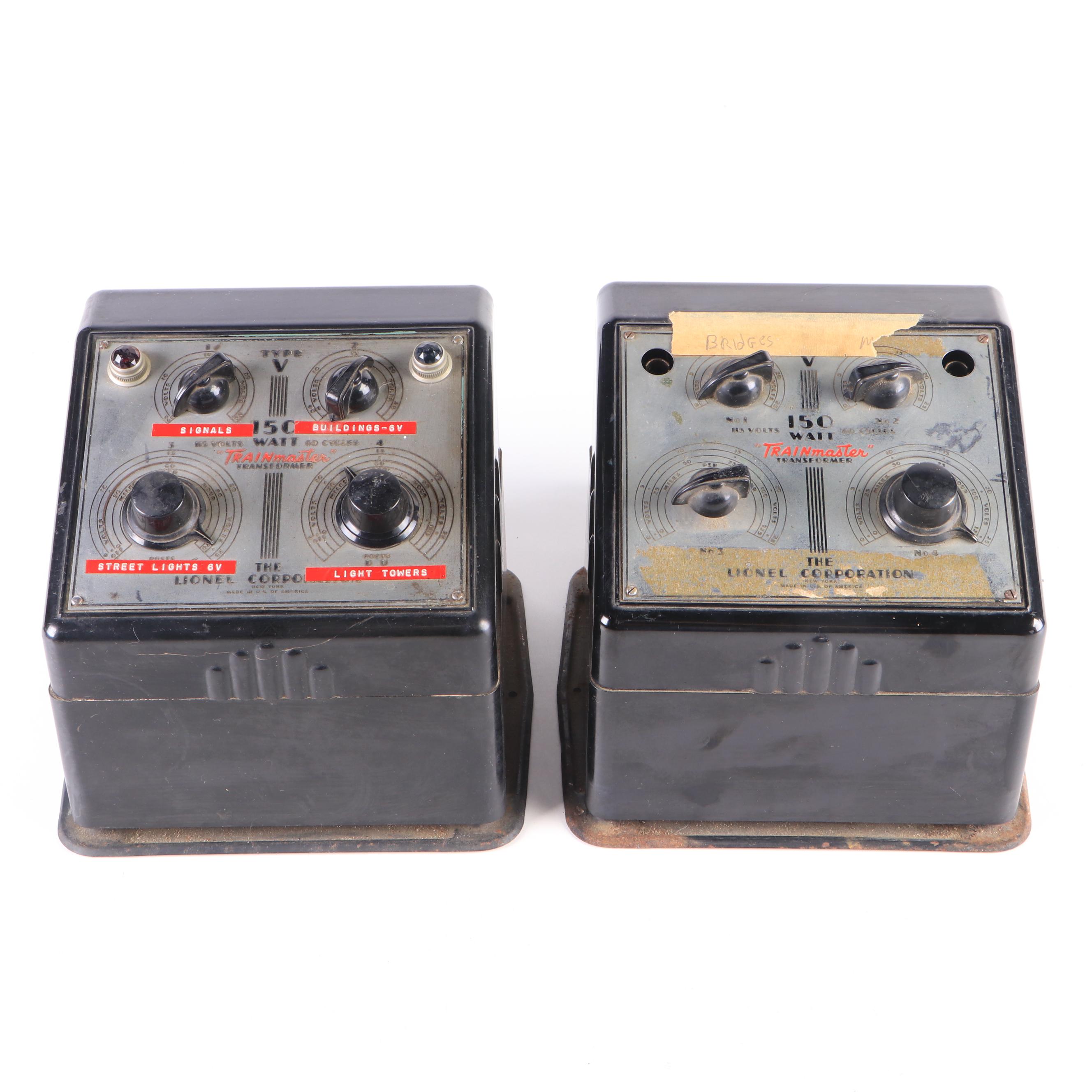 The Lionel Corporation 150 Watt Trainmaster Transformers