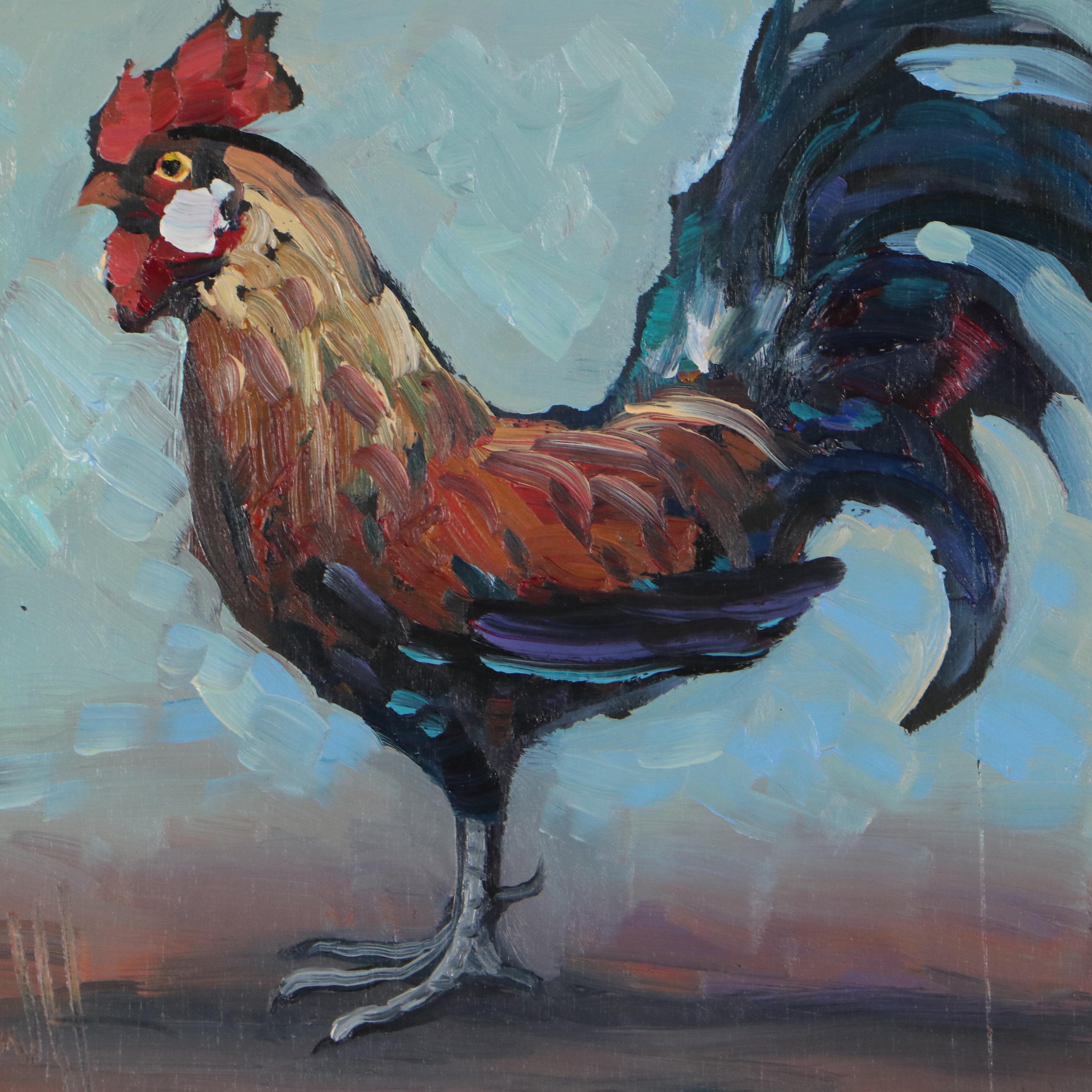 William Hawkins Oil Painting of Rooster