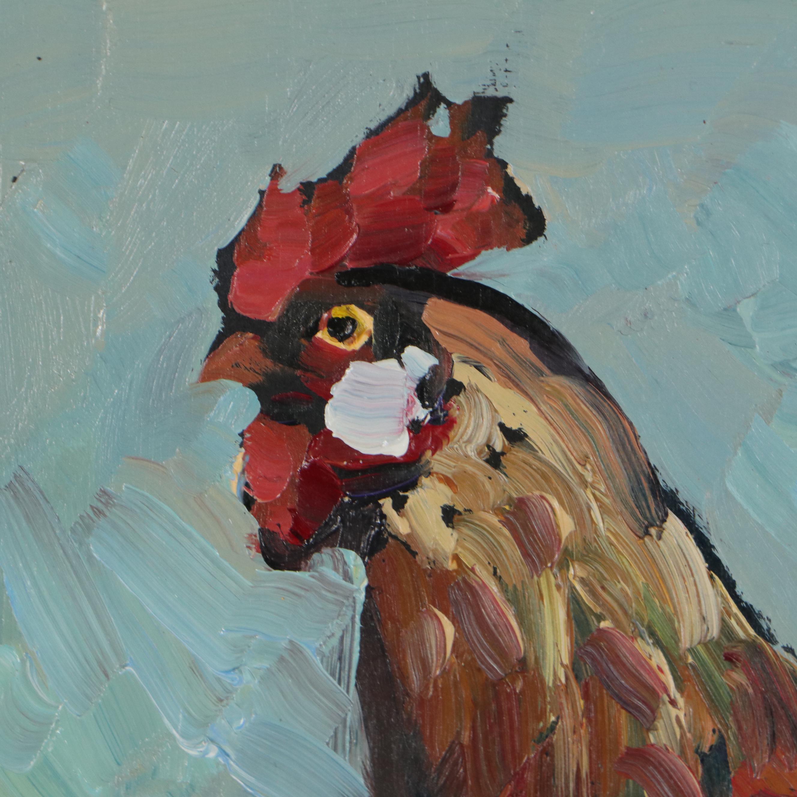 William Hawkins Oil Painting of Rooster