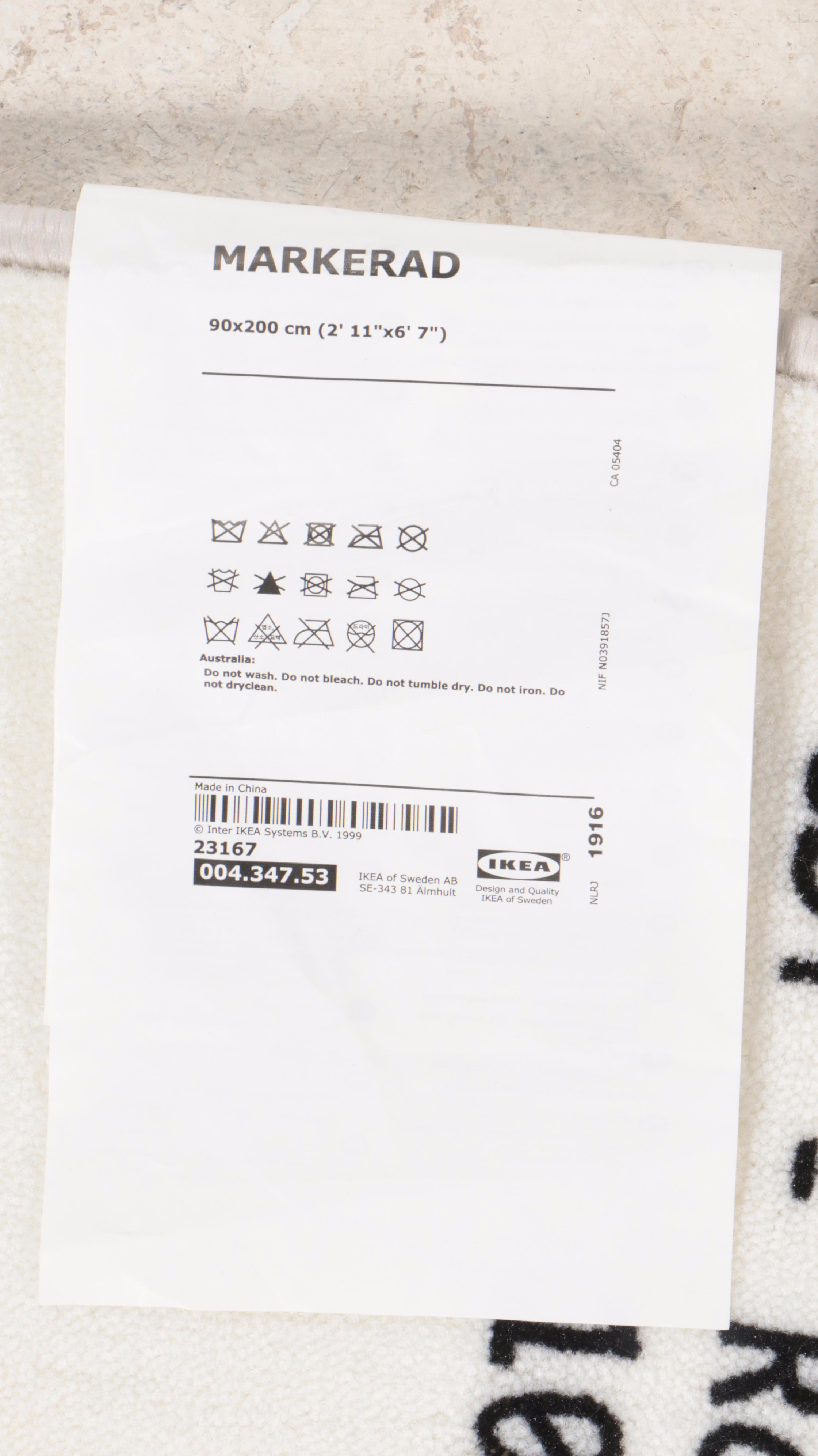 Virgil Abloh x IKEA Markerad "RECEIPT" Rug, 2019