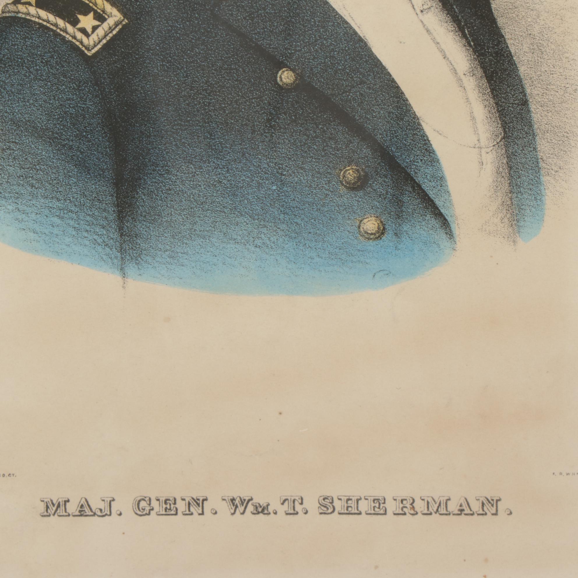 Civil War Union General Portrait Lithographs and Engraving, 19th Century