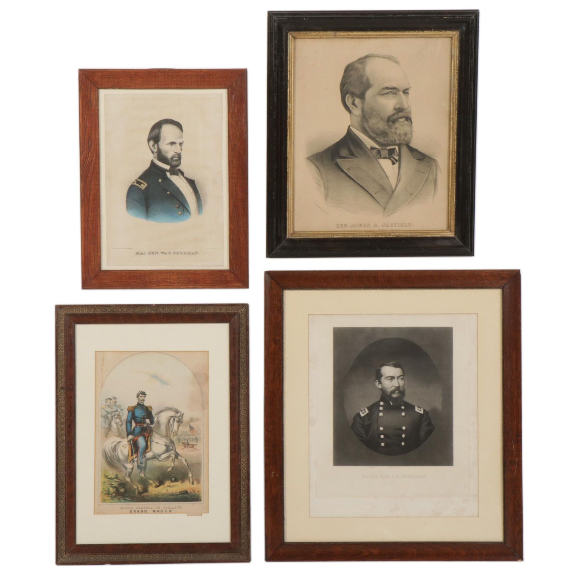 Civil War Union General Portrait Lithographs and Engraving, 19th Century
