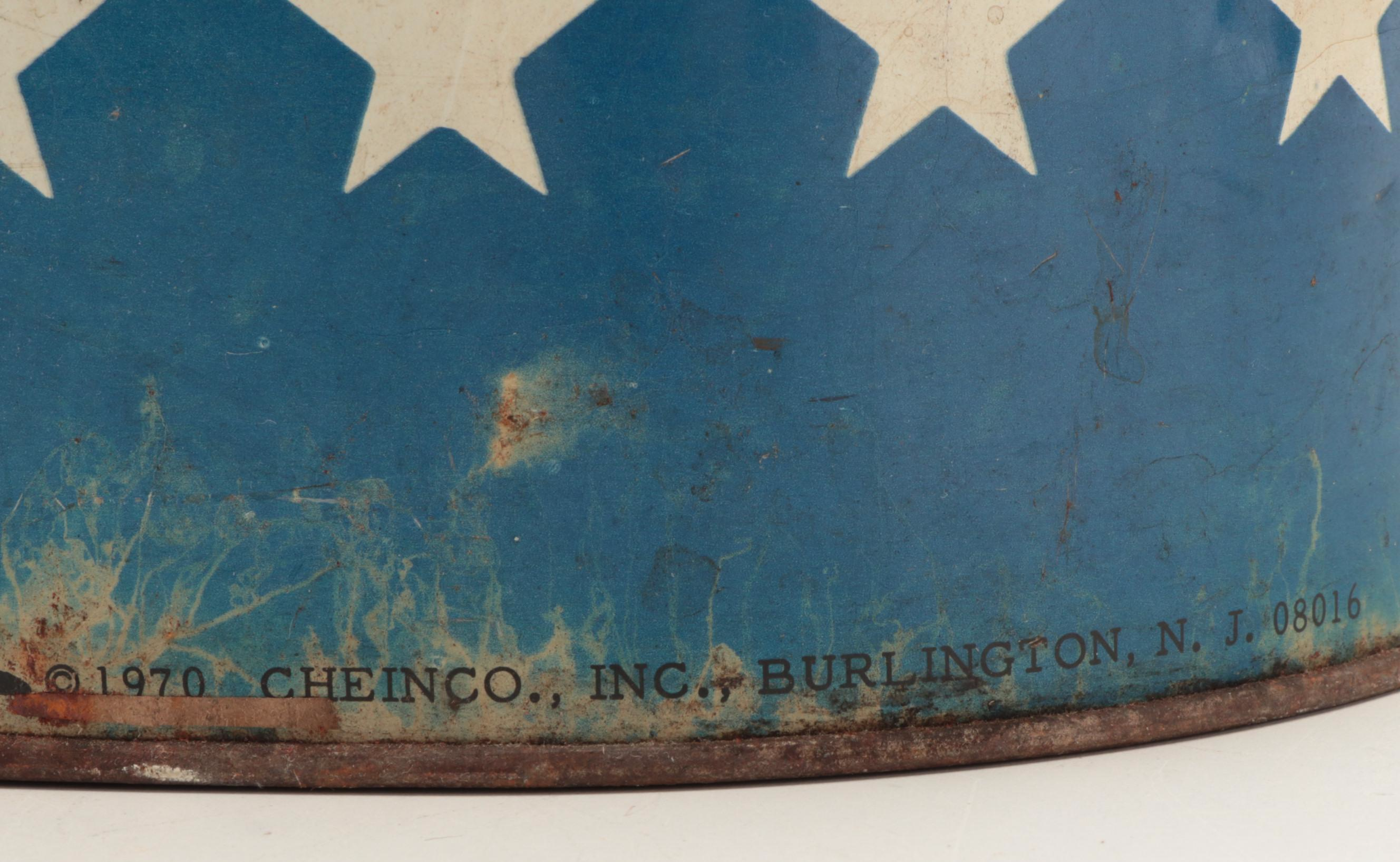 Spiro Agnew Trash Can with Scrapbook of WWII Headlines and Picture of FDR