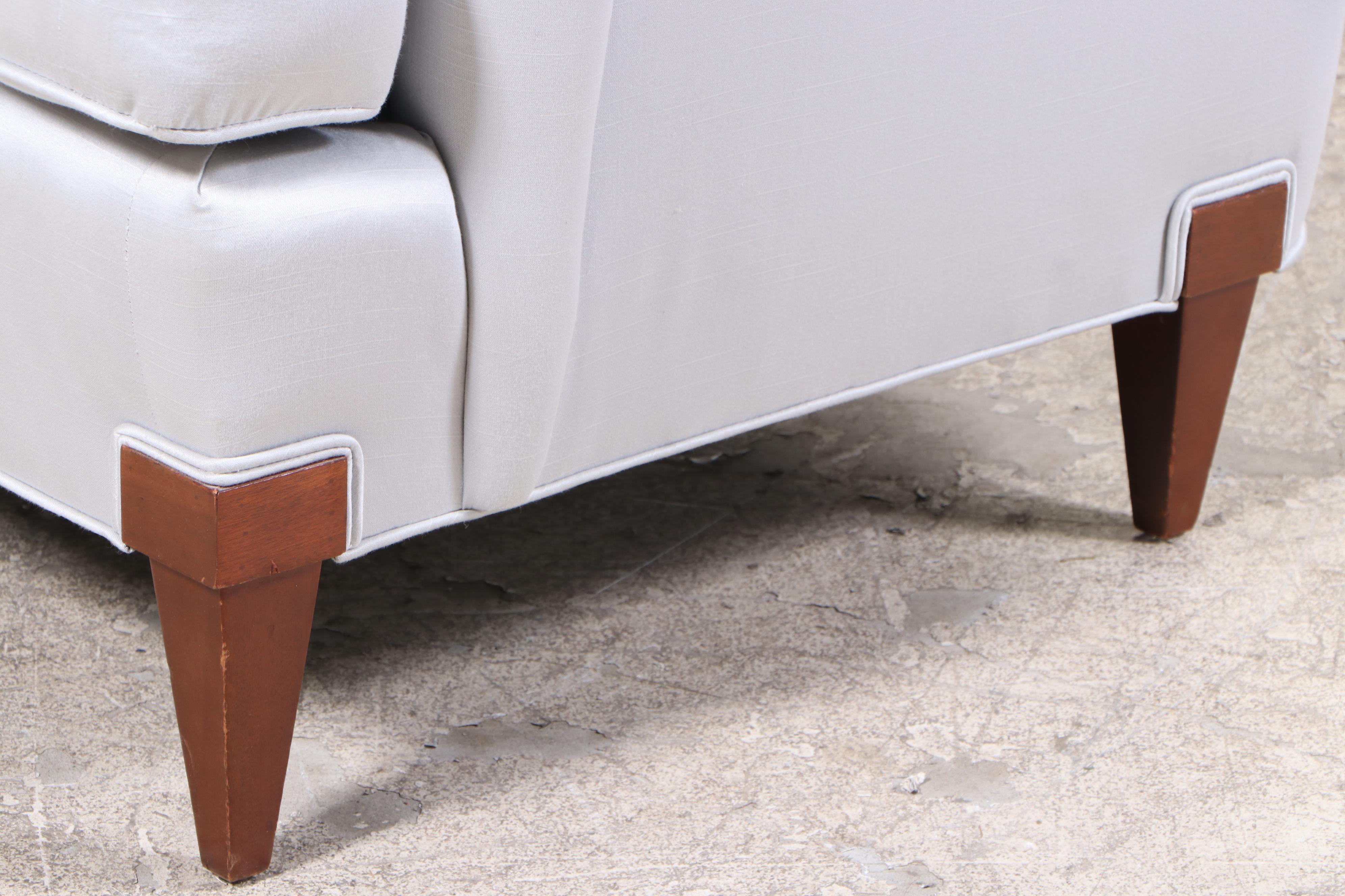 Hollywood Regency Style Tufted Low-Back Upholstered Loveseat