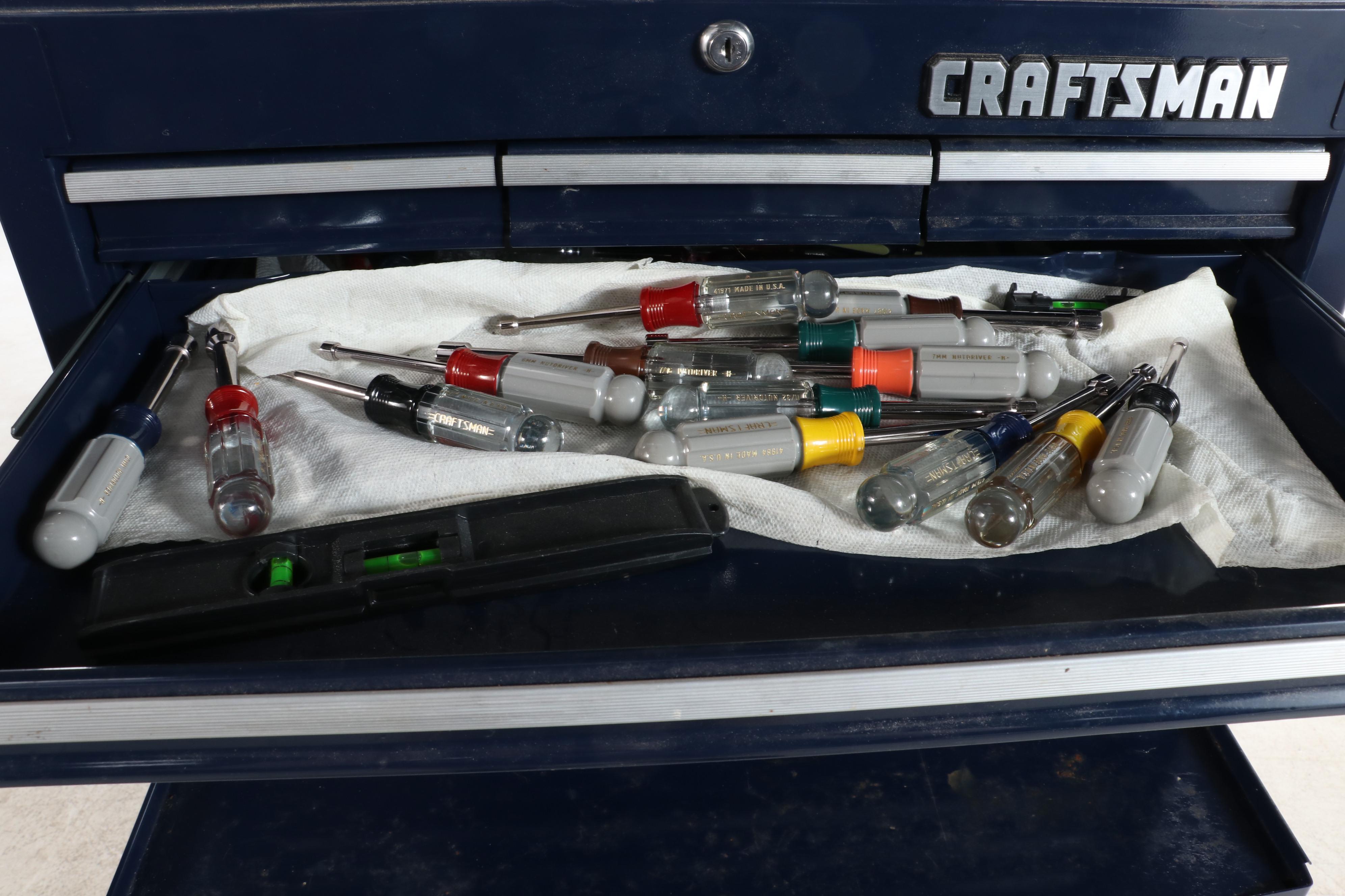 Craftsman Stacking Tool Chests on Casters With Assorted Tools