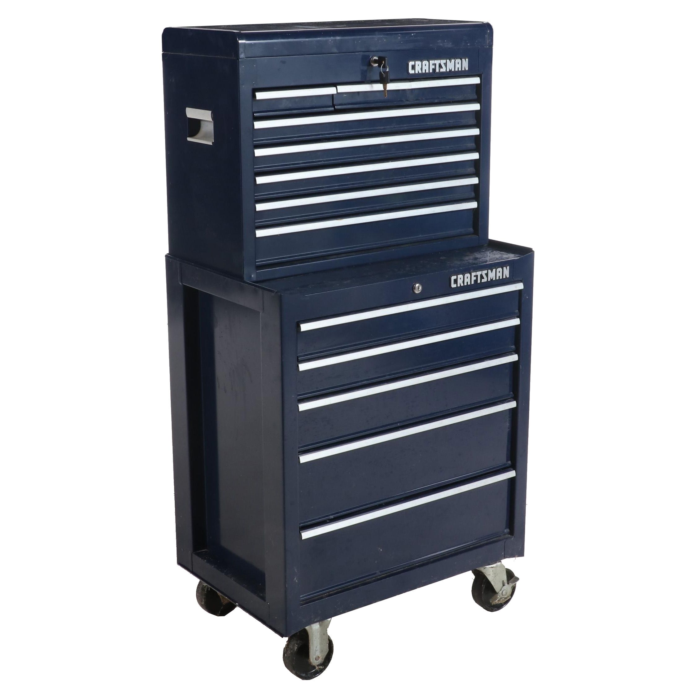 Craftsman Stacking Tool Chests on Casters With Assorted Tools