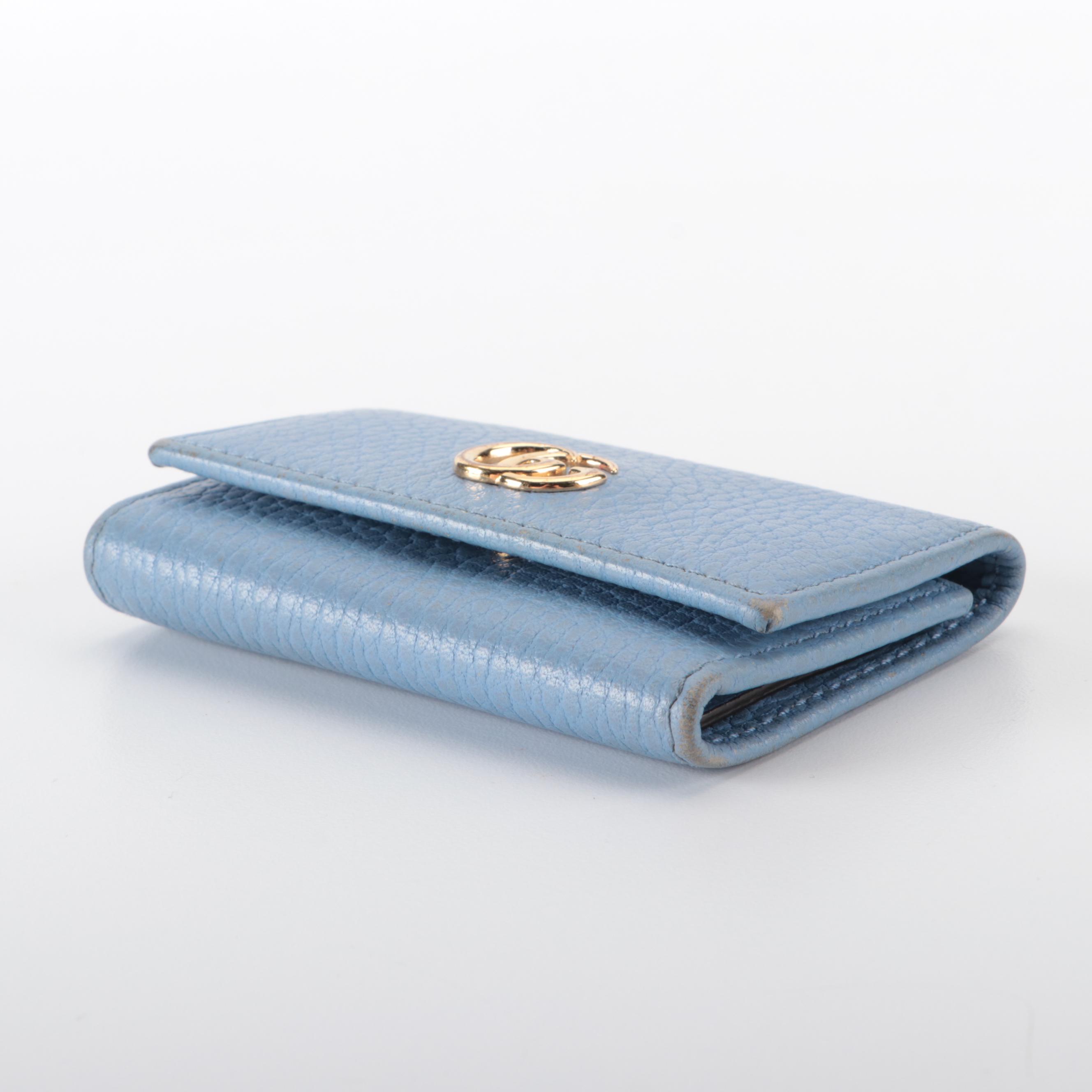 Gucci GG Marmont 6-Ring Key Case  in Pebbled Leather