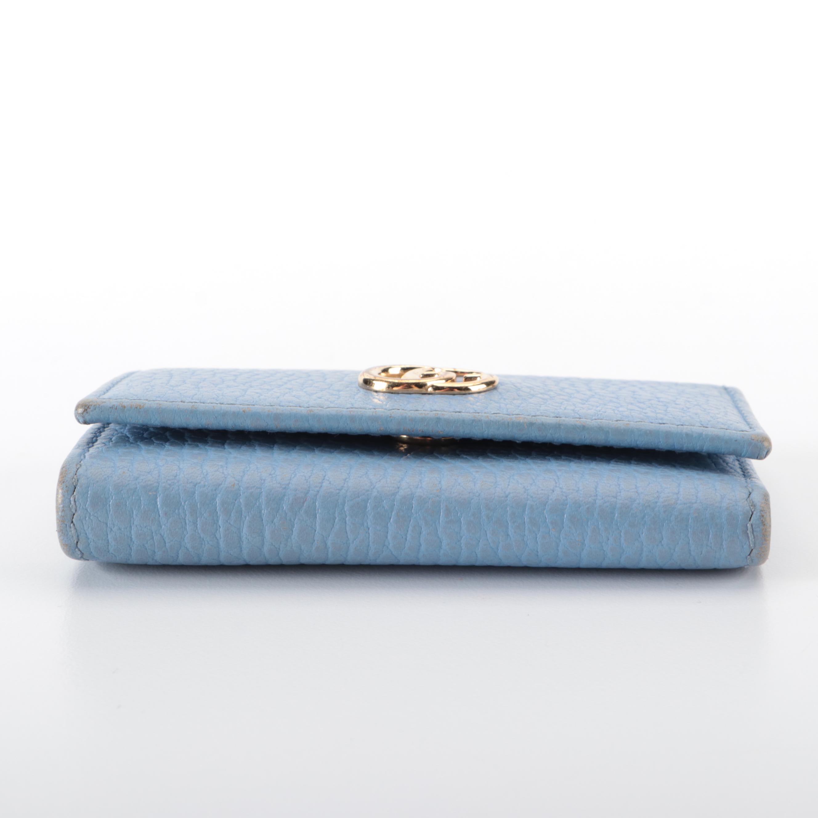 Gucci GG Marmont 6-Ring Key Case  in Pebbled Leather