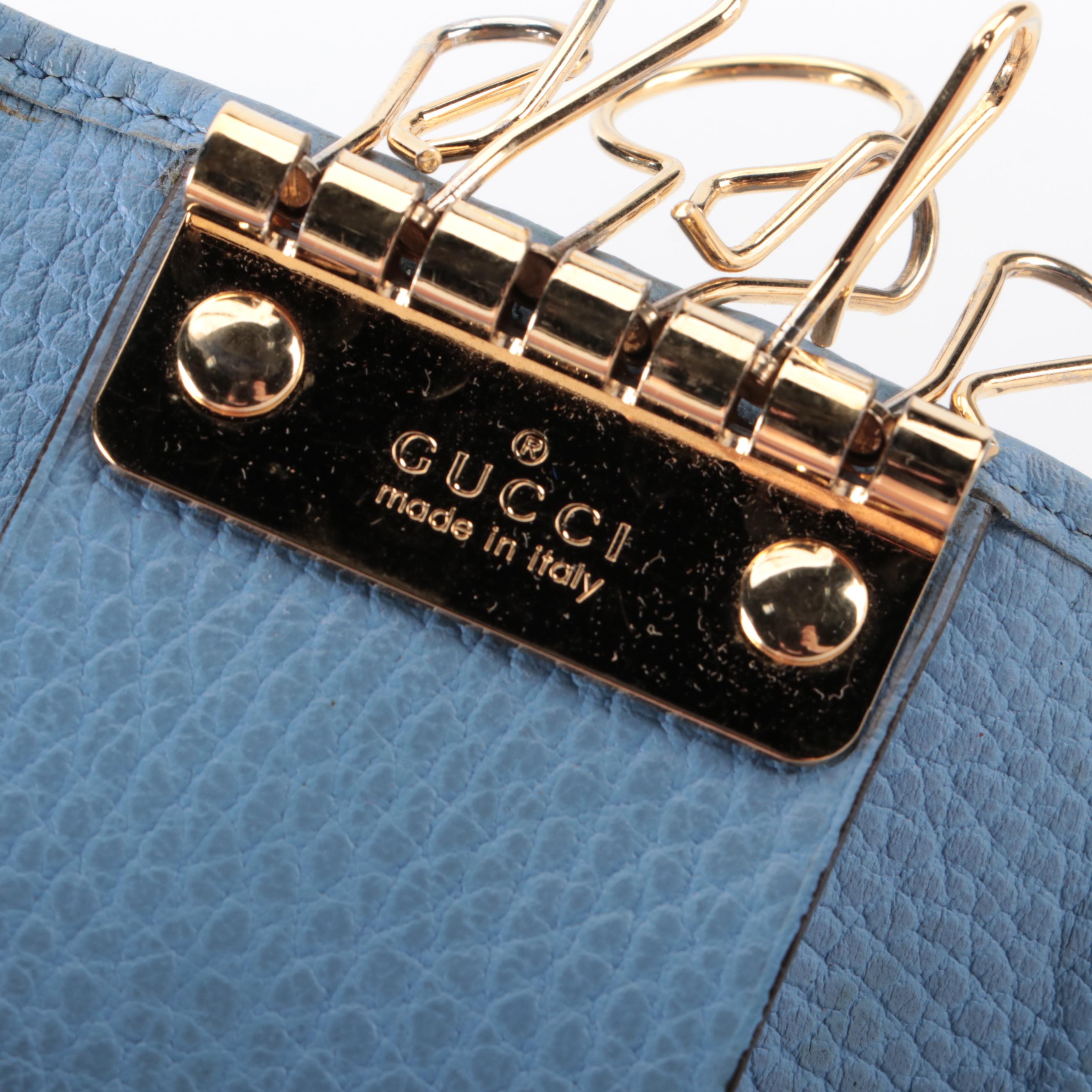 Gucci GG Marmont 6-Ring Key Case  in Pebbled Leather