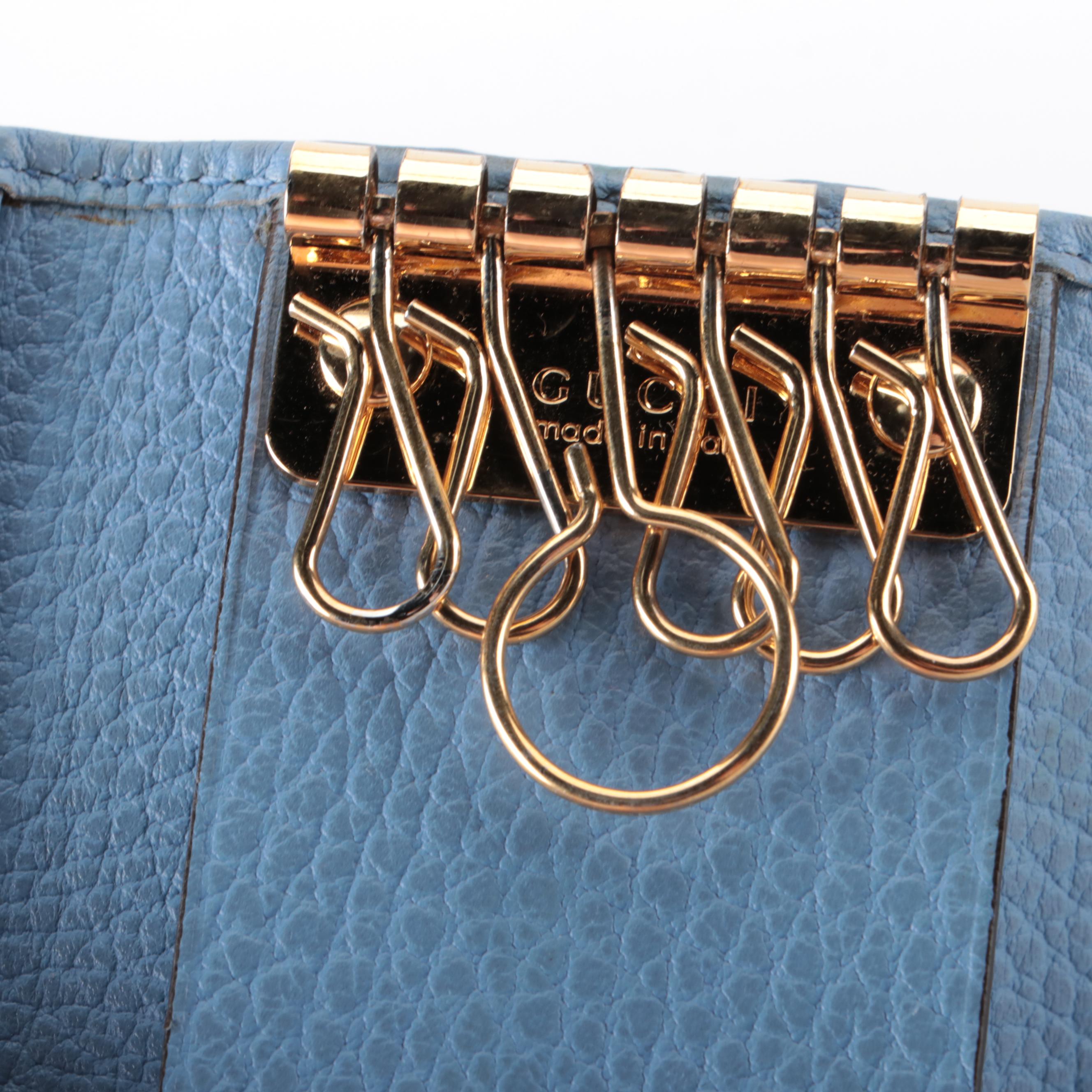 Gucci GG Marmont 6-Ring Key Case  in Pebbled Leather