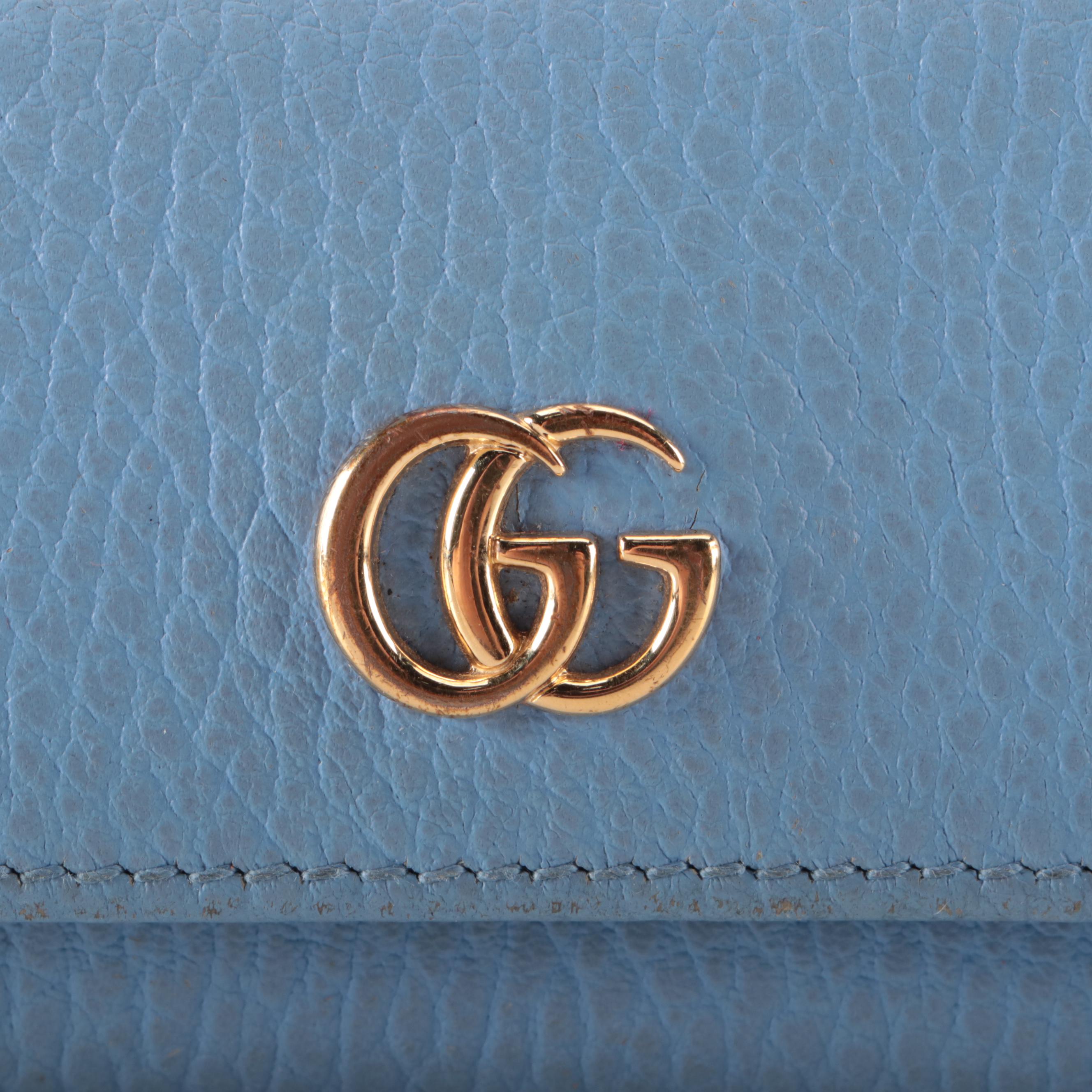 Gucci GG Marmont 6-Ring Key Case  in Pebbled Leather