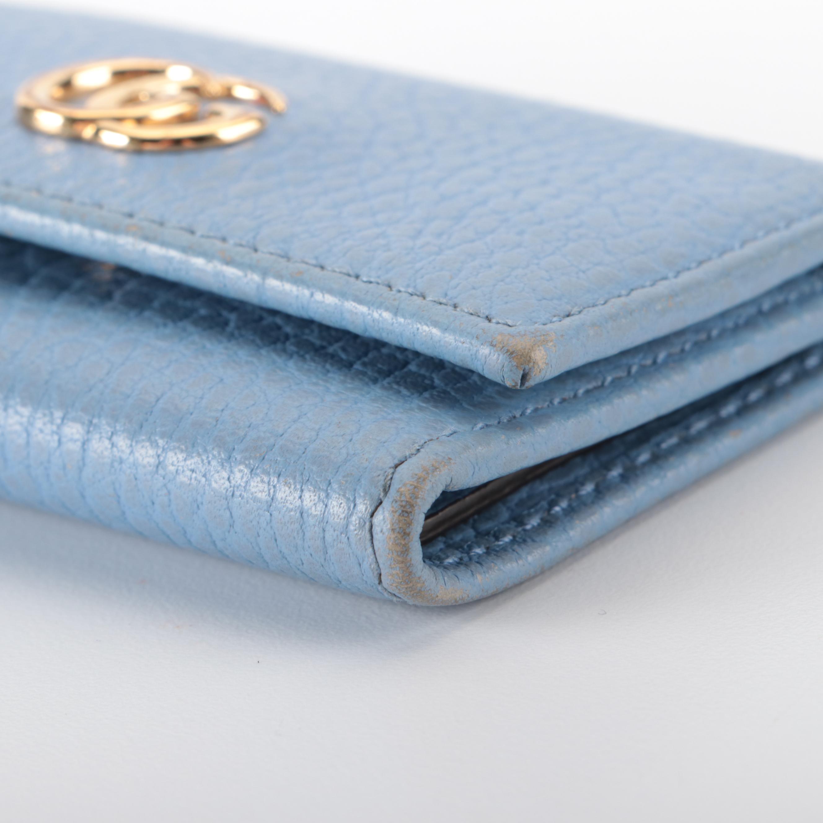 Gucci GG Marmont 6-Ring Key Case  in Pebbled Leather