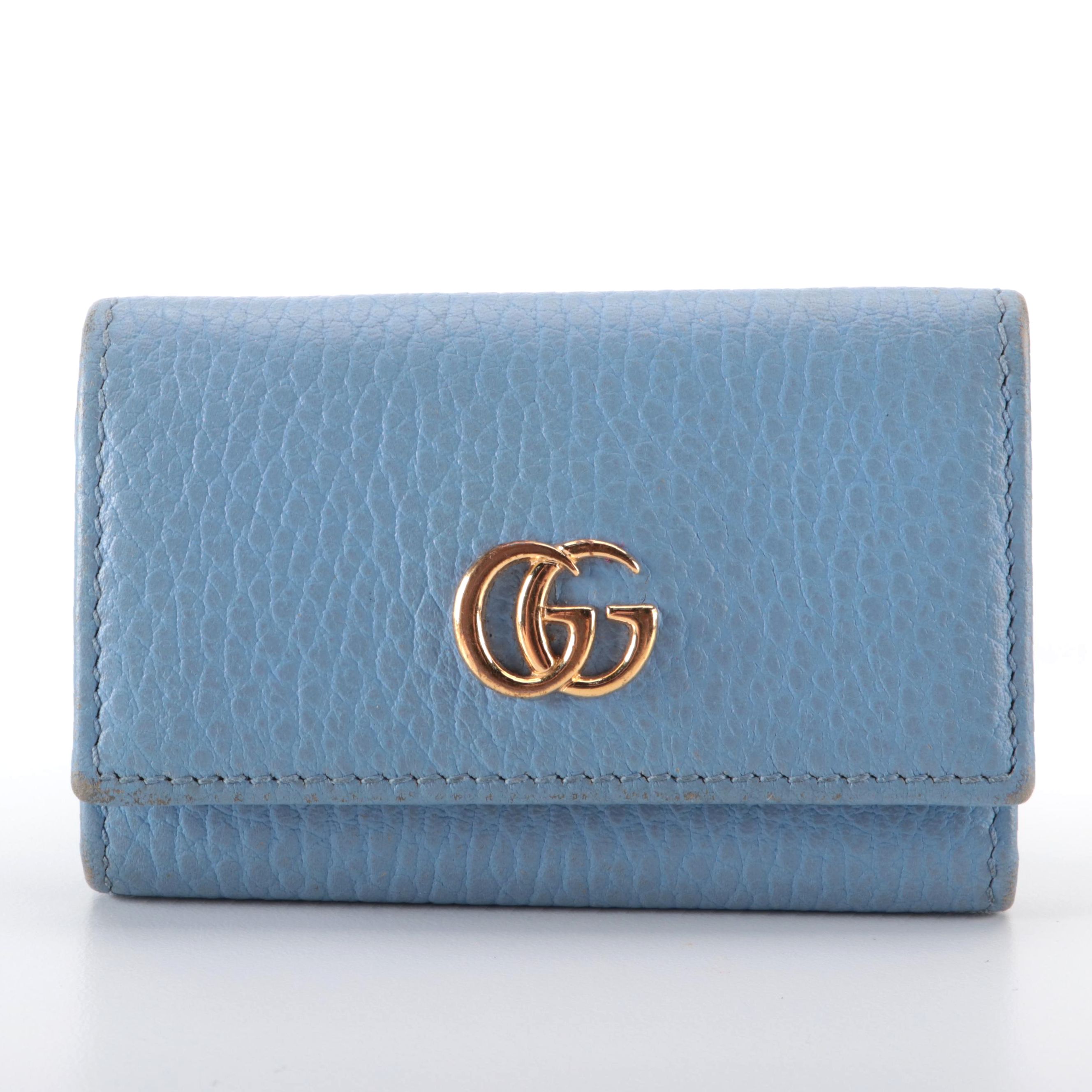 Gucci GG Marmont 6-Ring Key Case  in Pebbled Leather