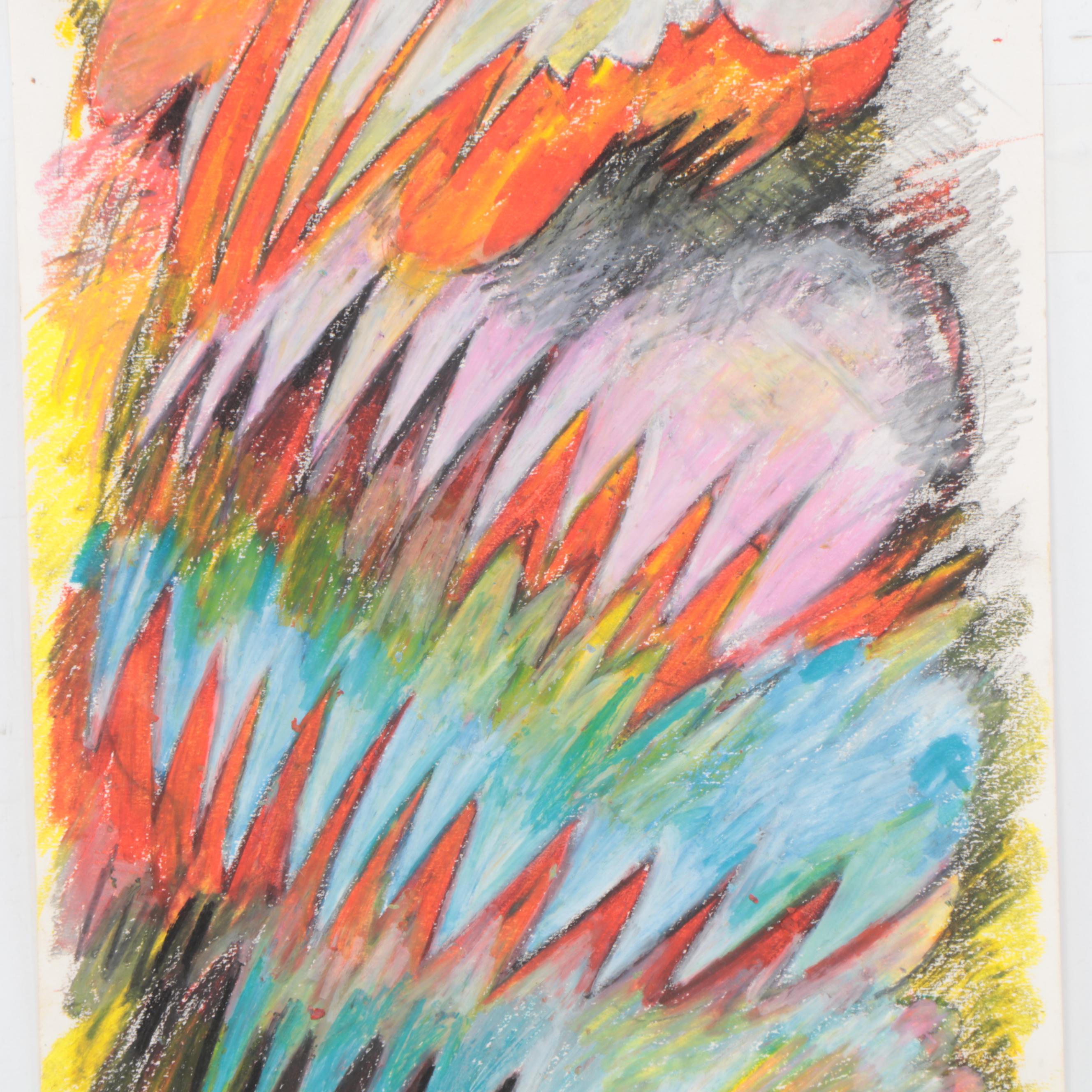Sarah Roush Abstract Pastel Drawing, 21st Century | EBTH