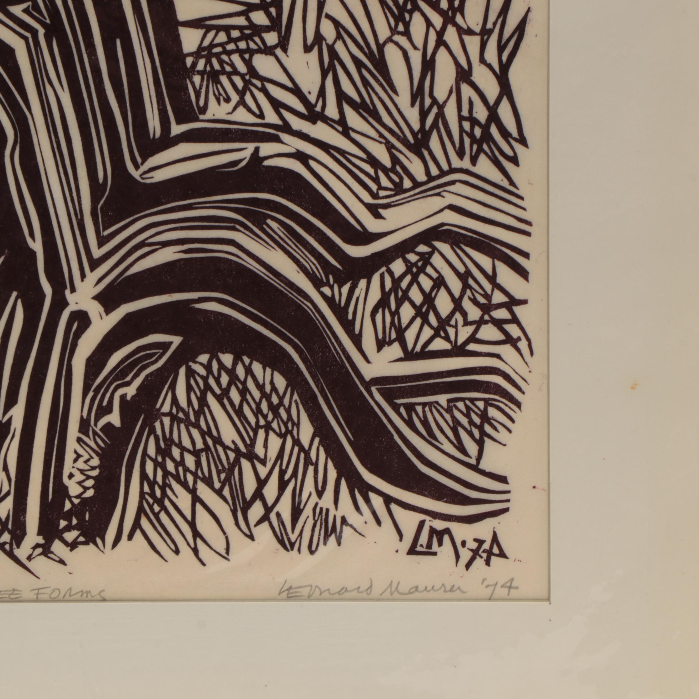 Leonard Maurer Linoleum Cuts Including "Nude"