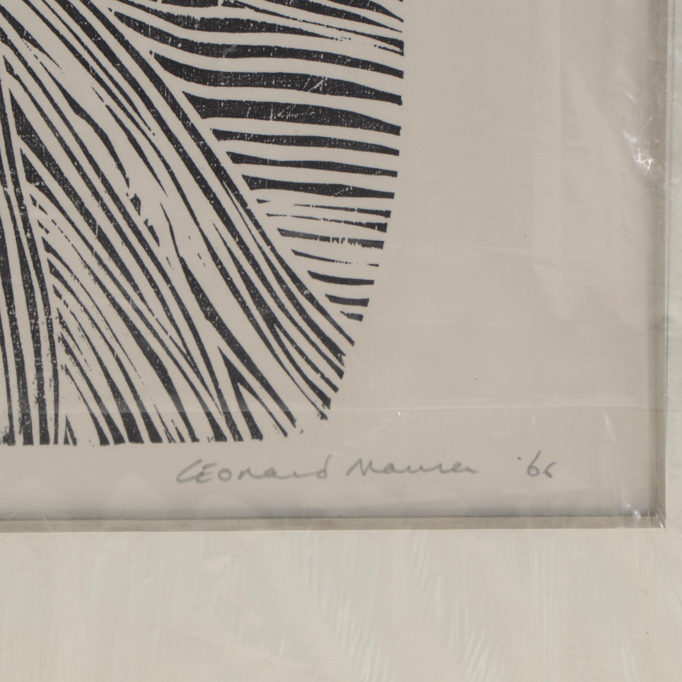 Leonard Maurer Linoleum Cuts Including "Nude"