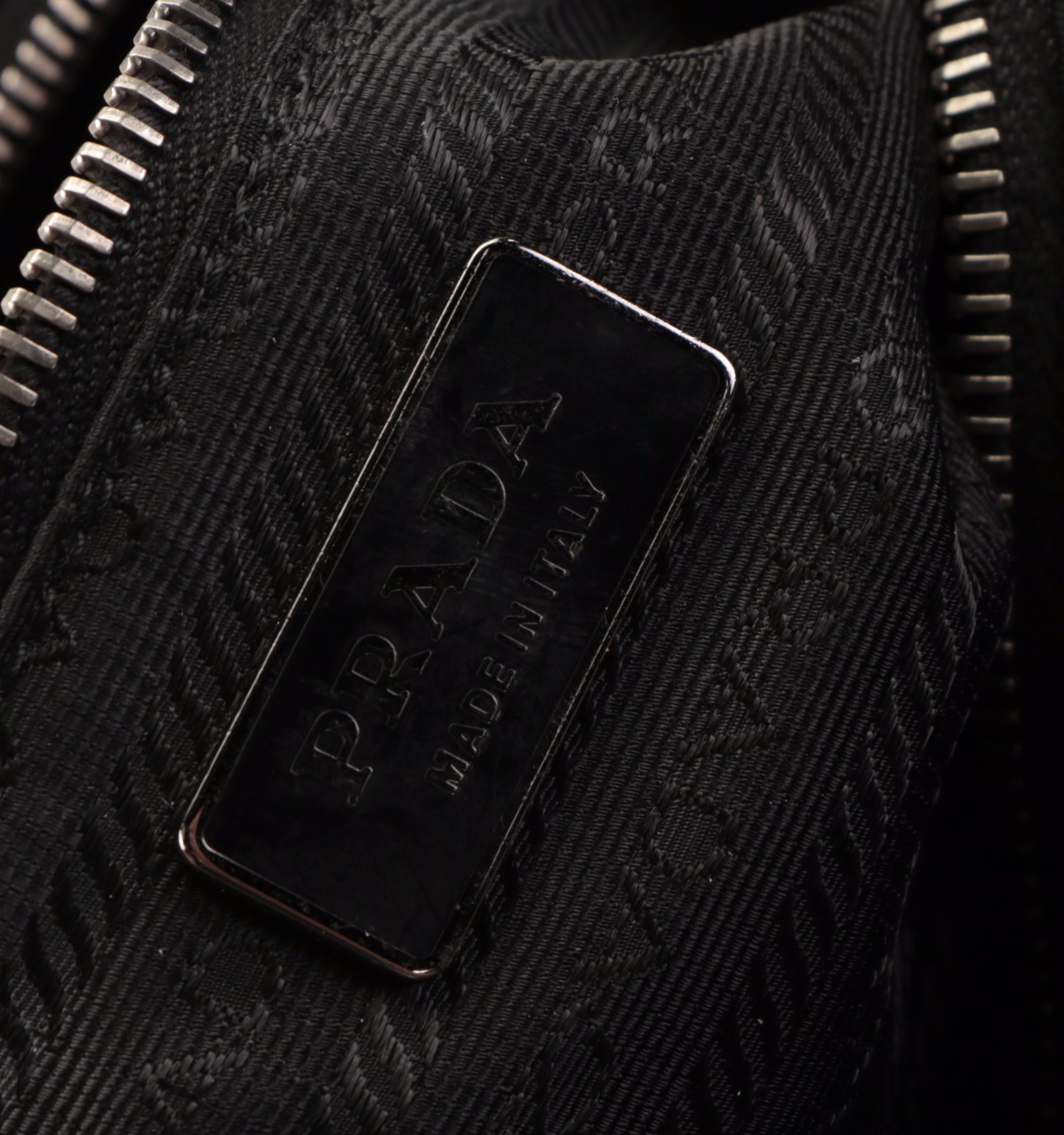 Prada Small Tessuto Shopper Tote in Black Nylon and Patent Leather