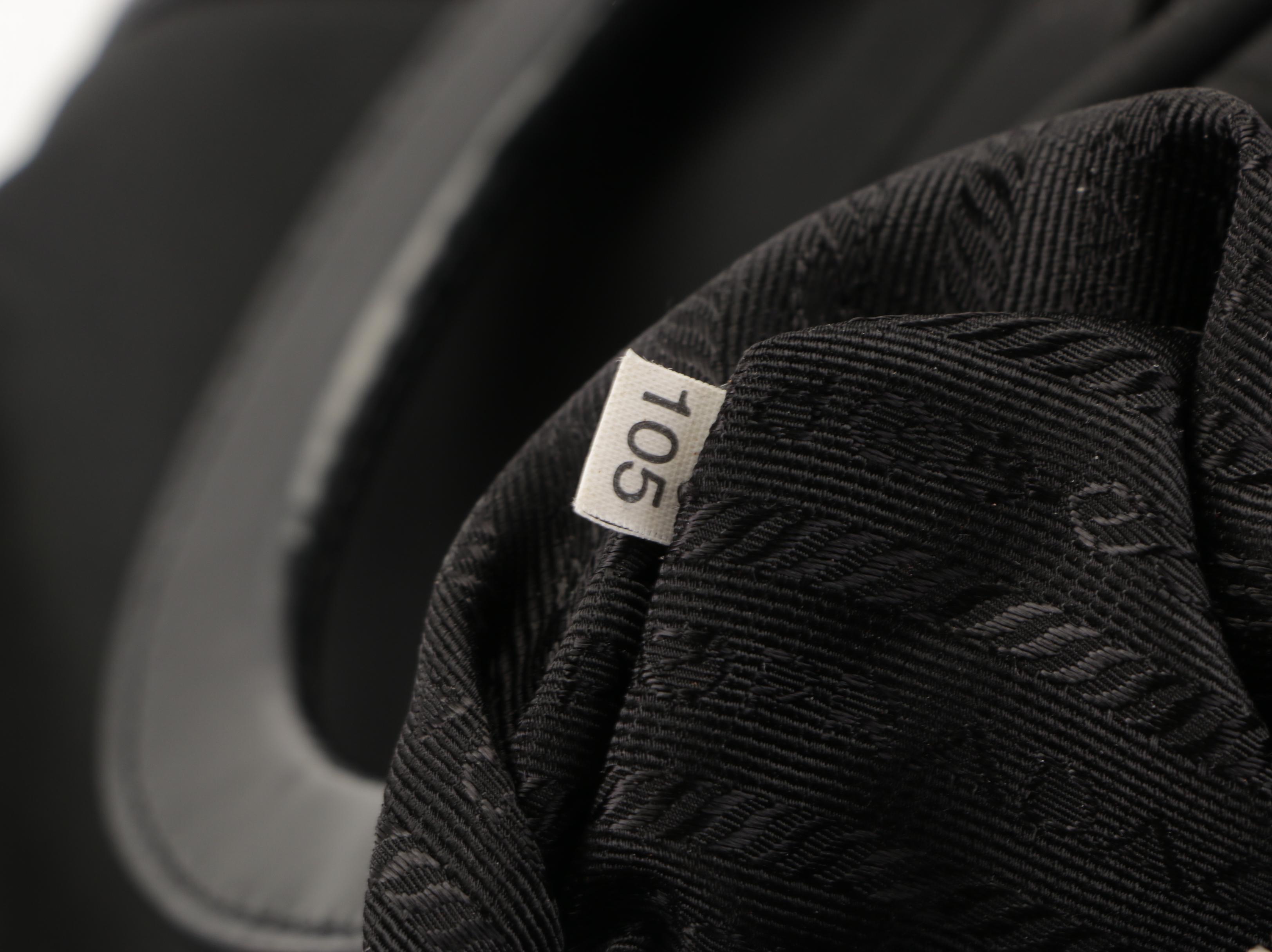 Prada Small Tessuto Shopper Tote in Black Nylon and Patent Leather