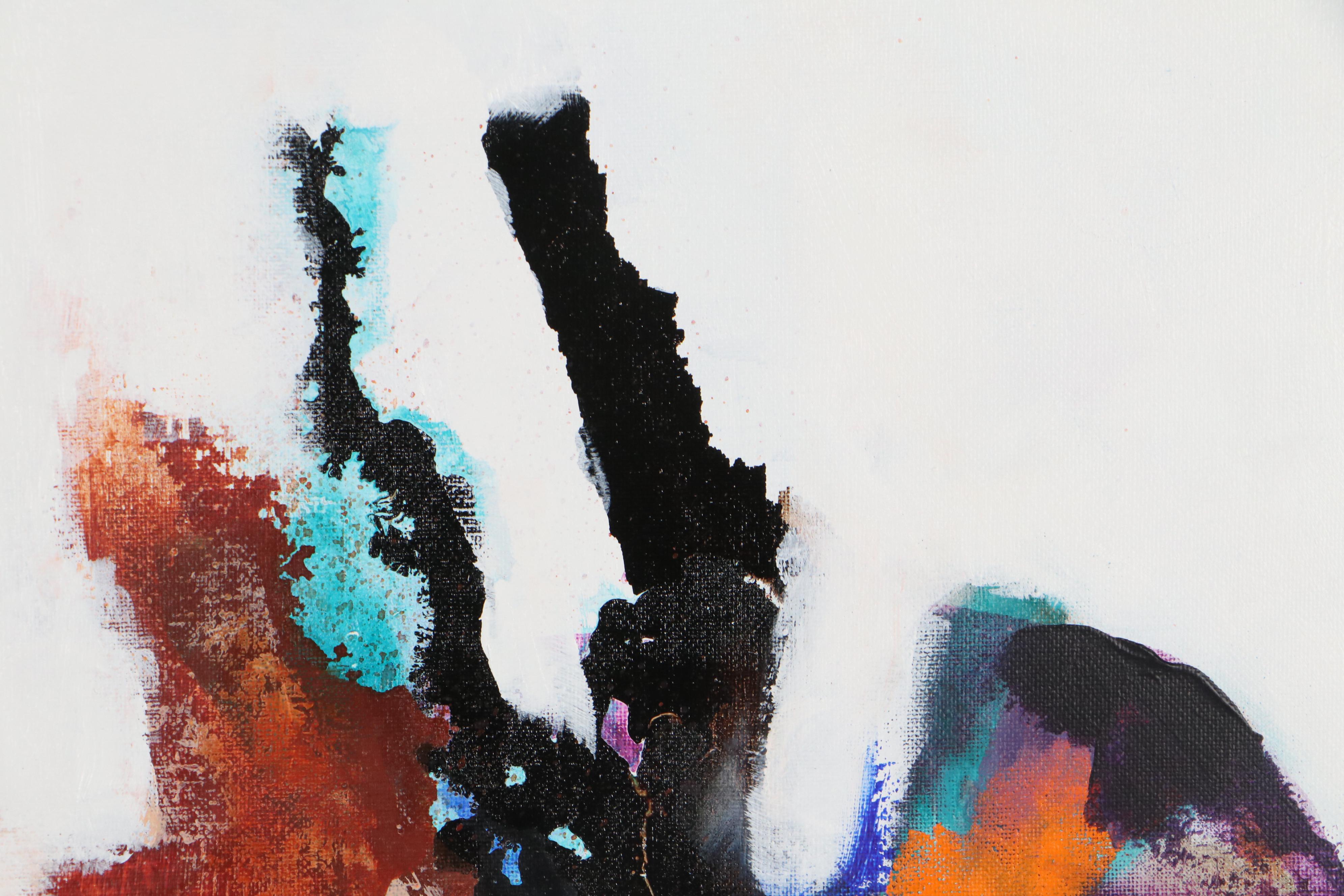 Milagros Pongo Abstract Mixed Media Painting "Frigg Home," 21st Century