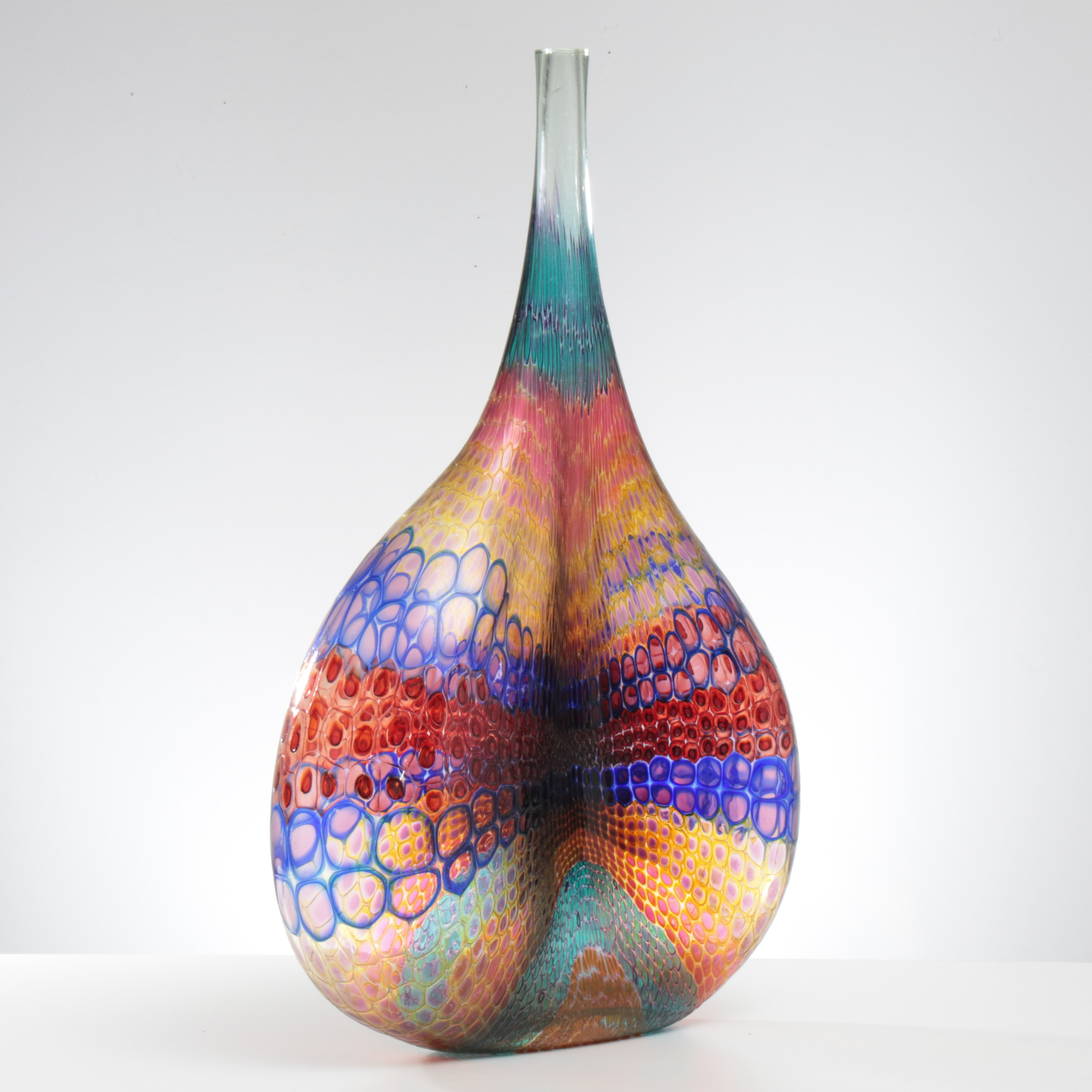 Stephen Rolfe Powell Glass Sculptural Vessel