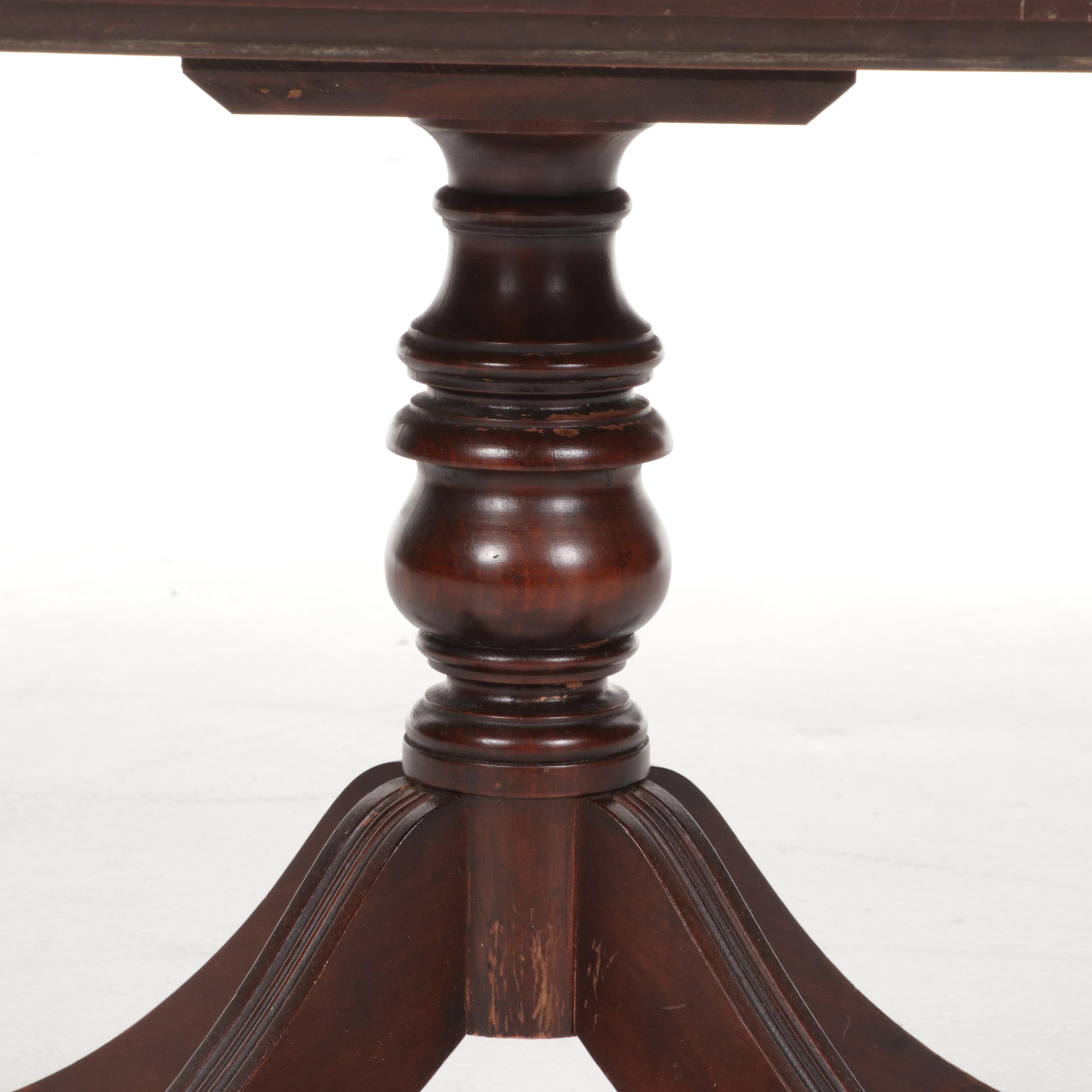 Brandt Regency Style Mahogany-Finish Glass Tray-Top Coffee Table