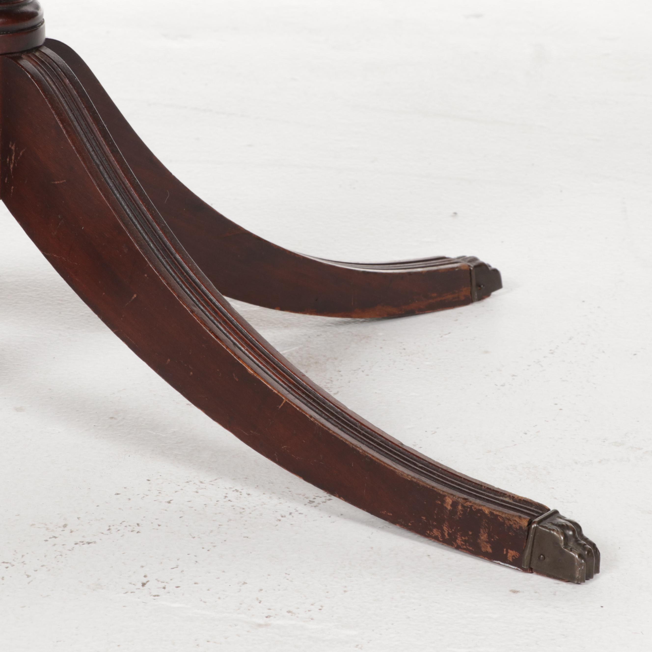 Brandt Regency Style Mahogany-Finish Glass Tray-Top Coffee Table