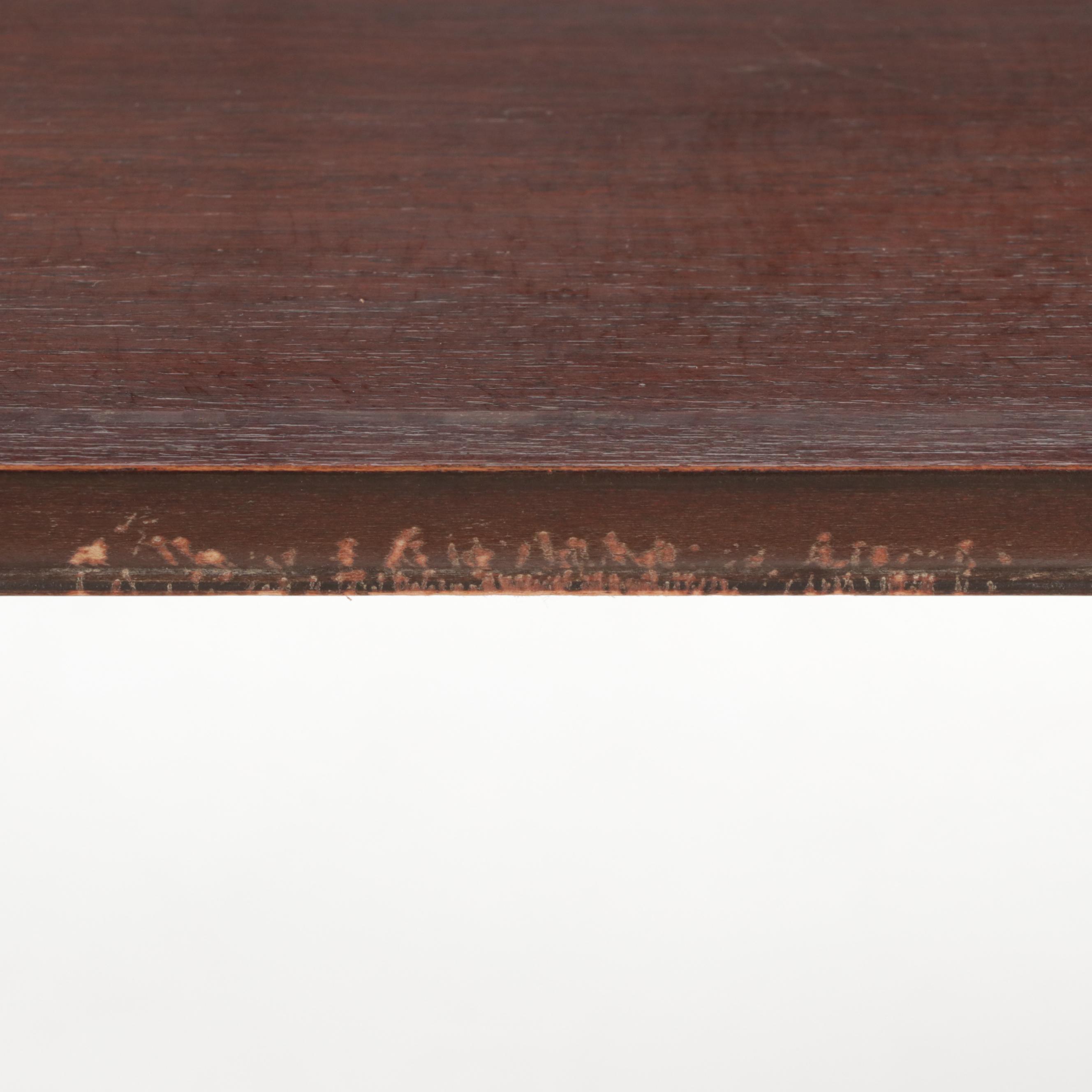 Brandt Regency Style Mahogany-Finish Glass Tray-Top Coffee Table