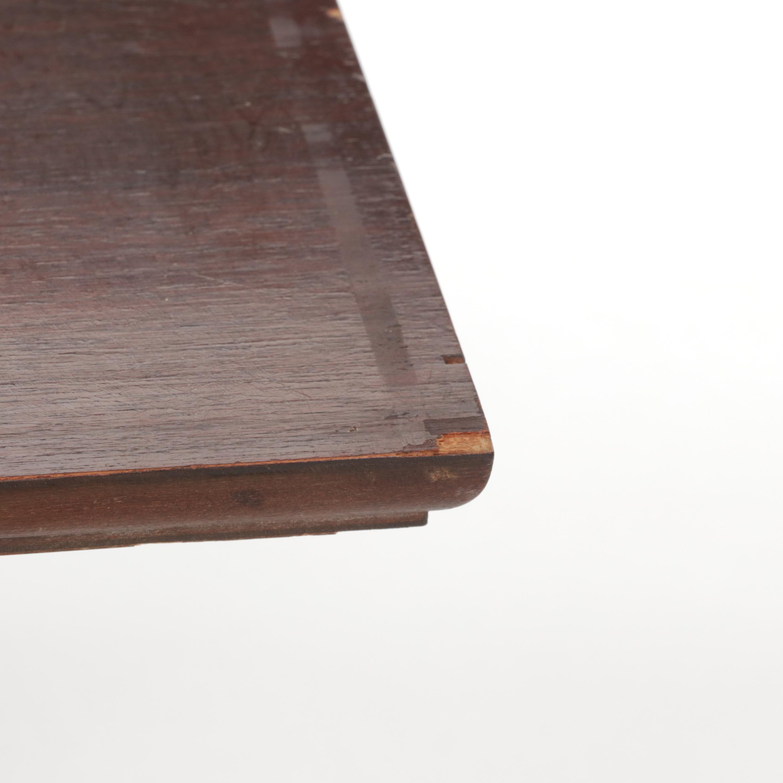 Brandt Regency Style Mahogany-Finish Glass Tray-Top Coffee Table