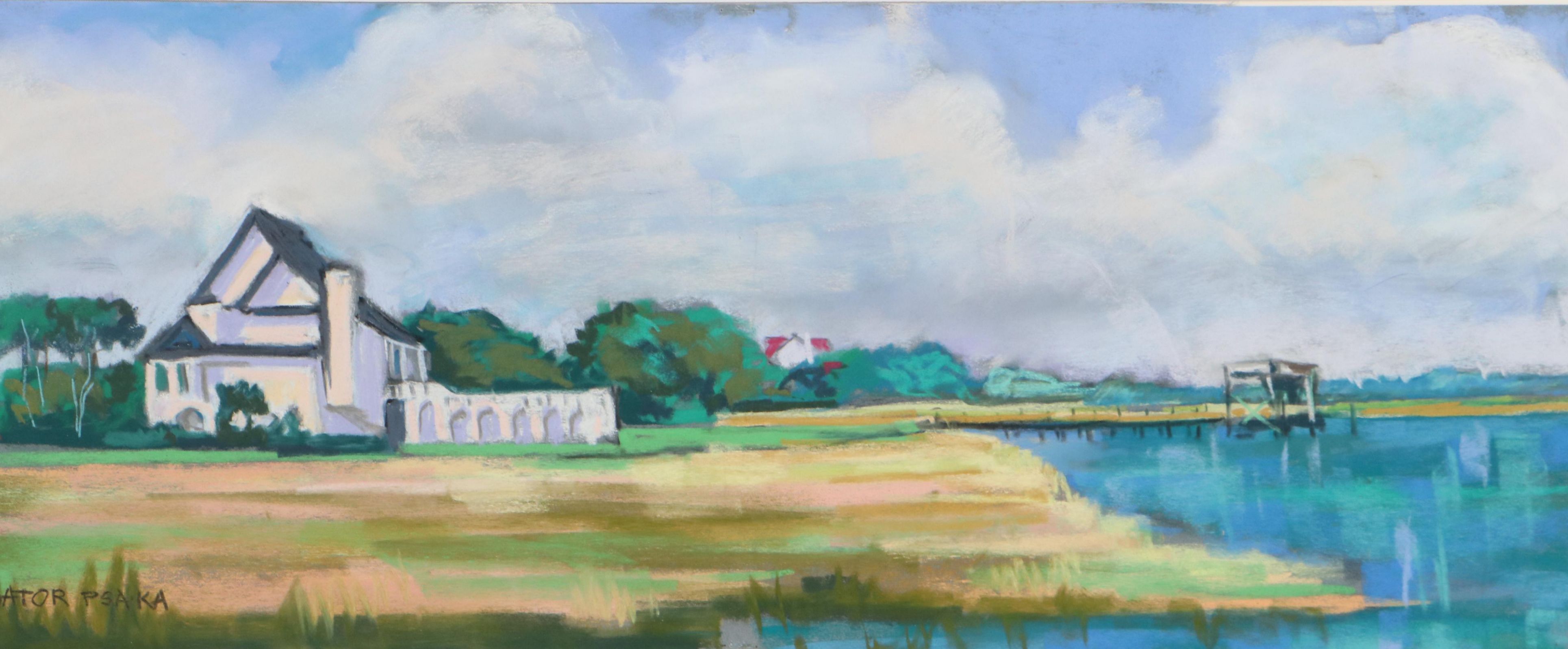 Martha Bator Pastel Drawing "Home on the Marsh"