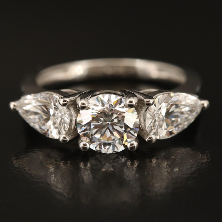 Platinum 2.61 CTW Lab Grown Diamond Ring with IGI Reports