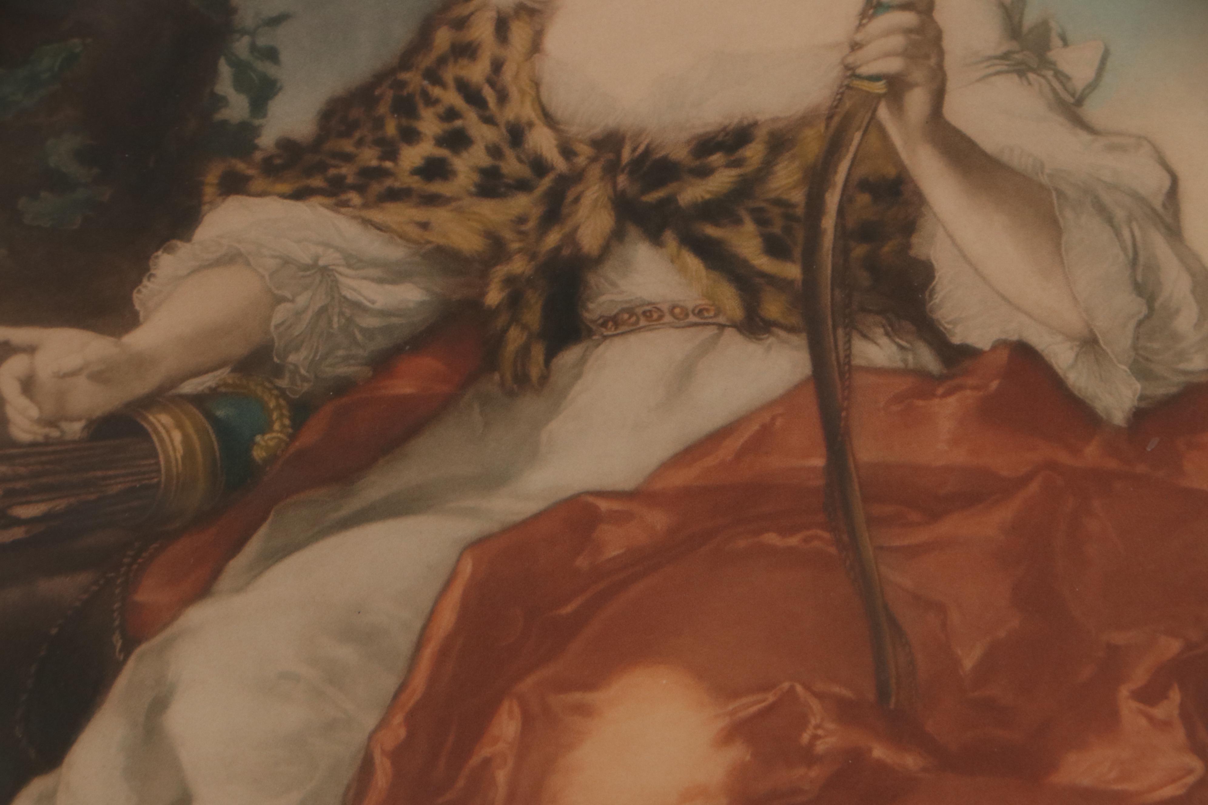 Thomas Crawford Hand-Colored Mezzotint "Madame Bergeret de Frouville as Diana"