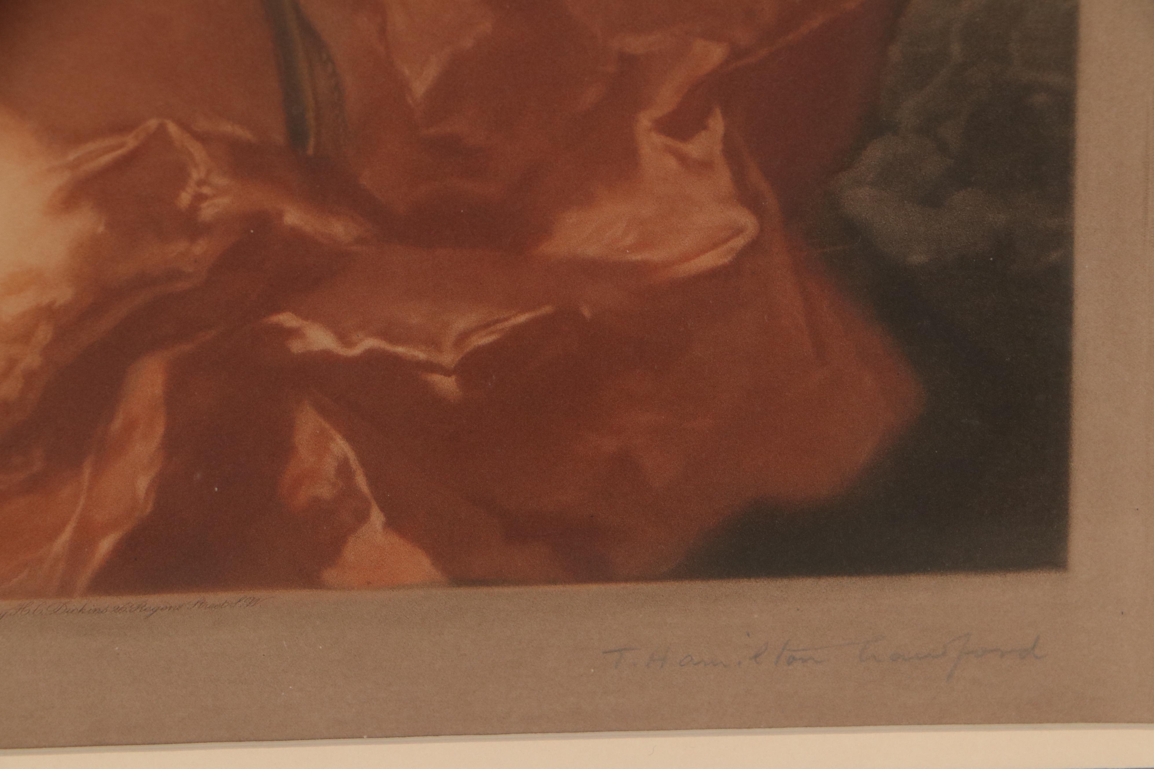 Thomas Crawford Hand-Colored Mezzotint "Madame Bergeret de Frouville as Diana"