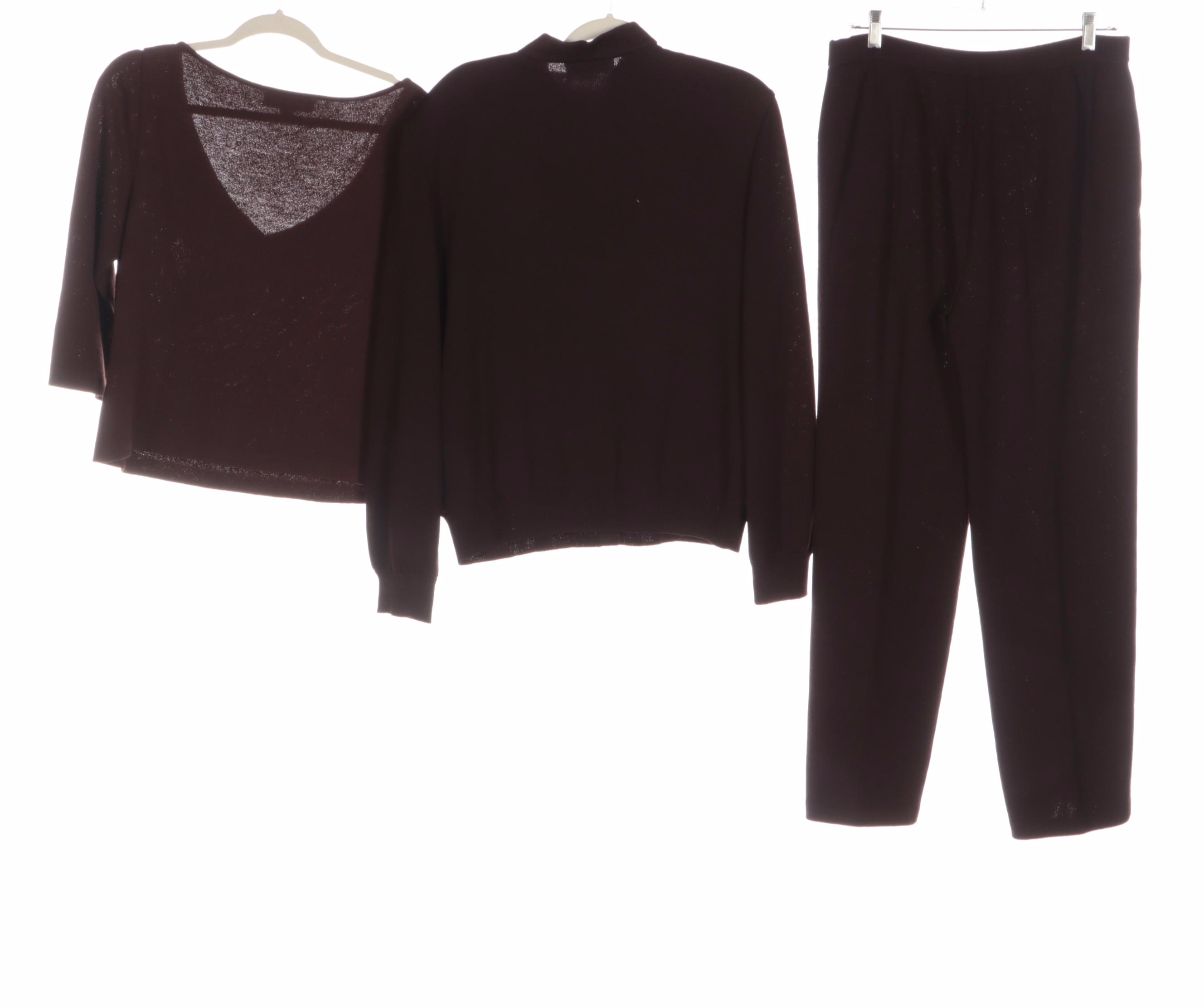 St. John Santana Knit Separates Including Mixed Pattern Cardigan Jacket