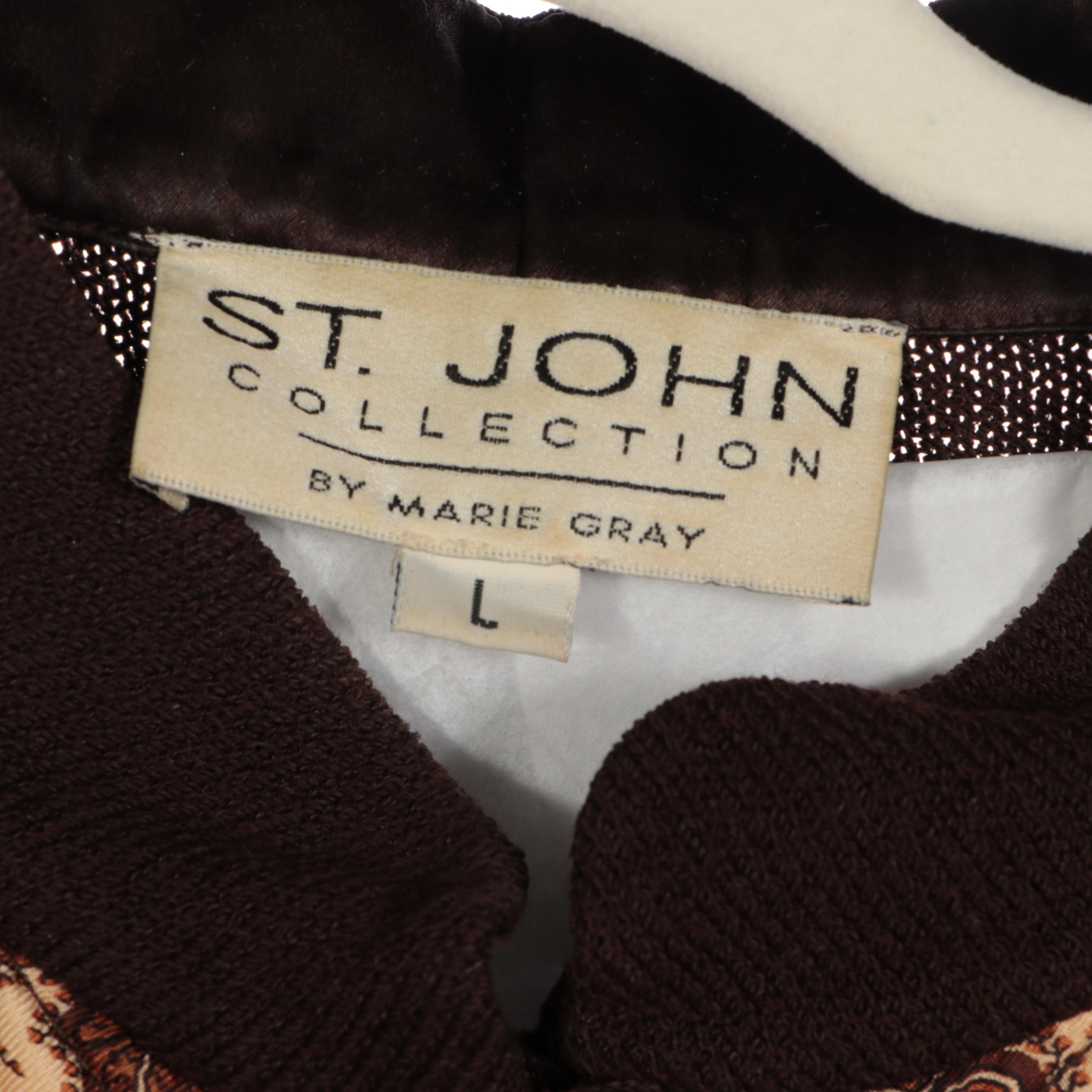 St. John Santana Knit Separates Including Mixed Pattern Cardigan Jacket