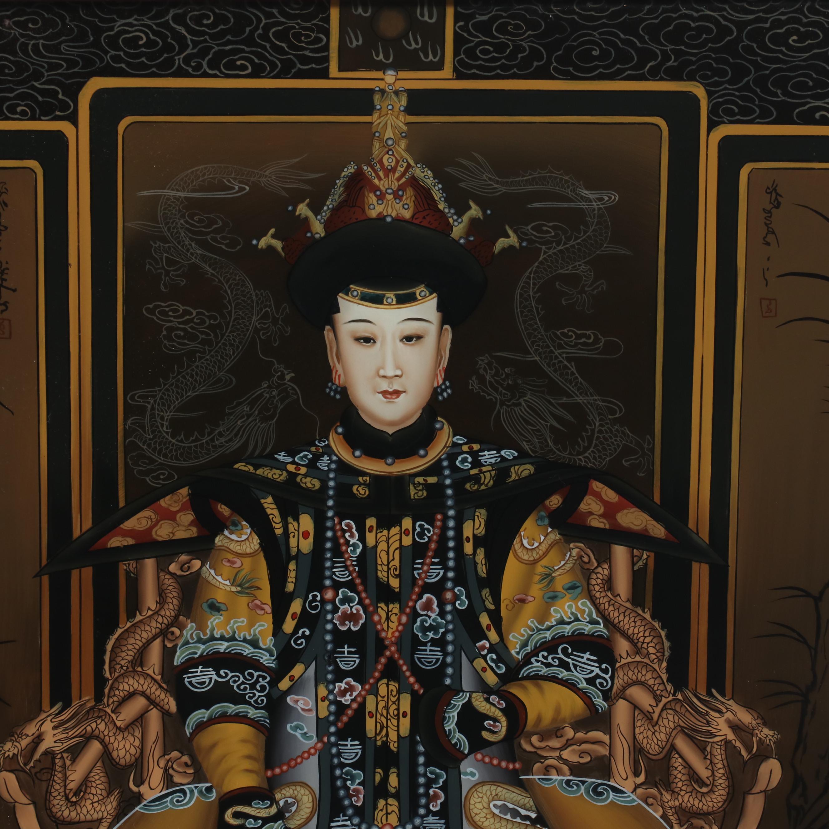 Chinese Emperor and Empress Table Screens
