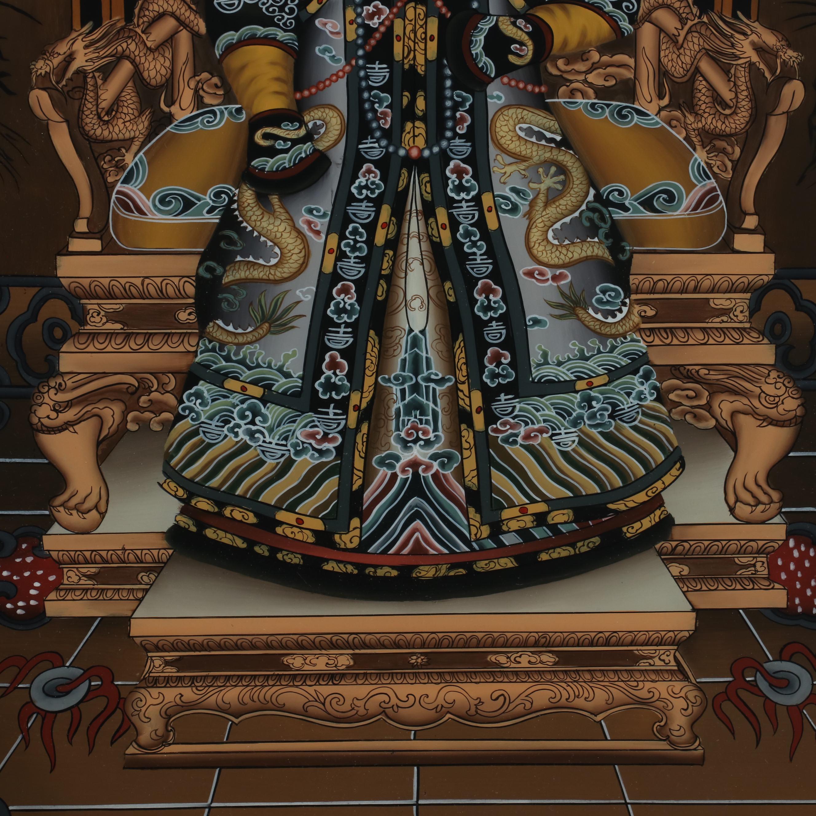 Chinese Emperor and Empress Table Screens