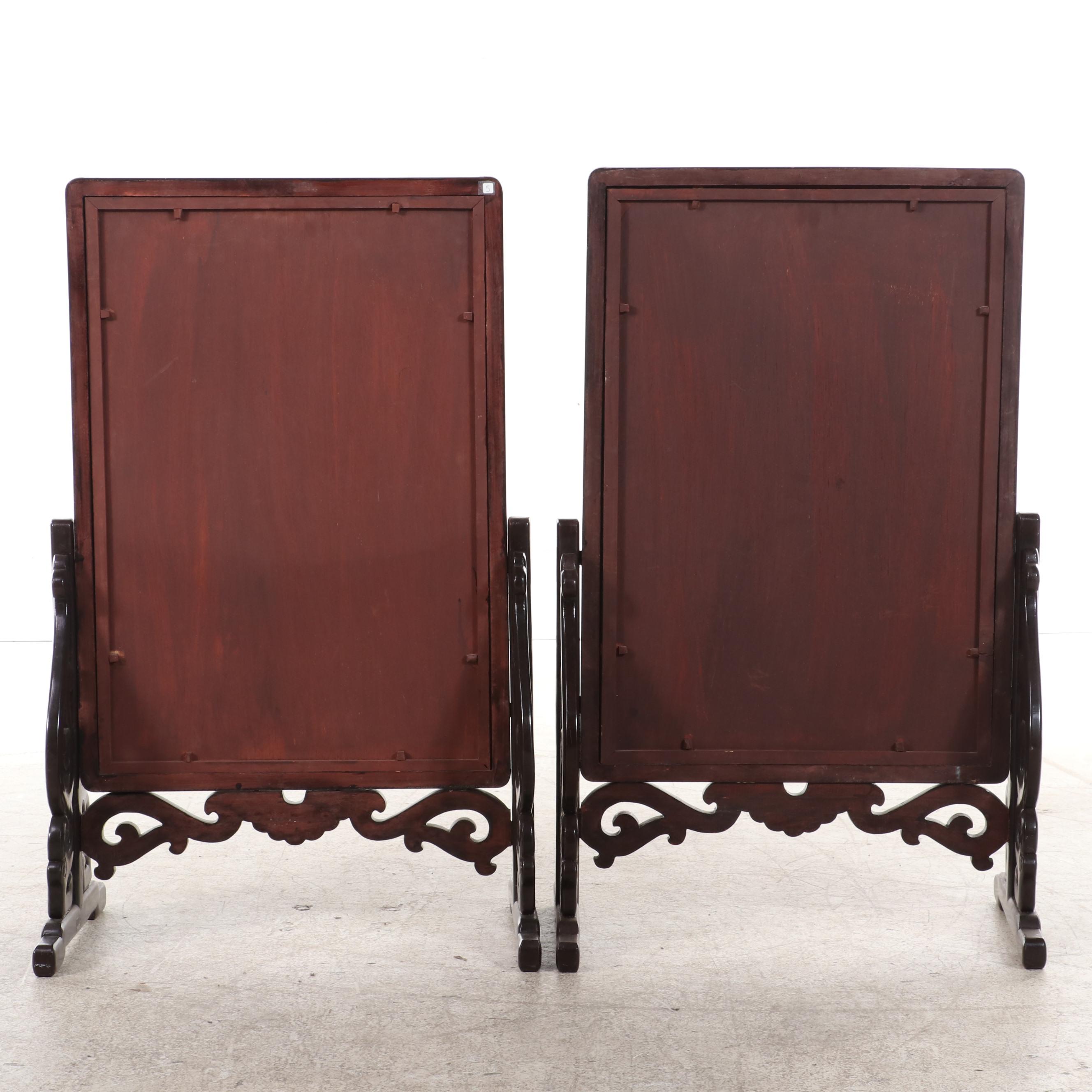 Chinese Emperor and Empress Table Screens