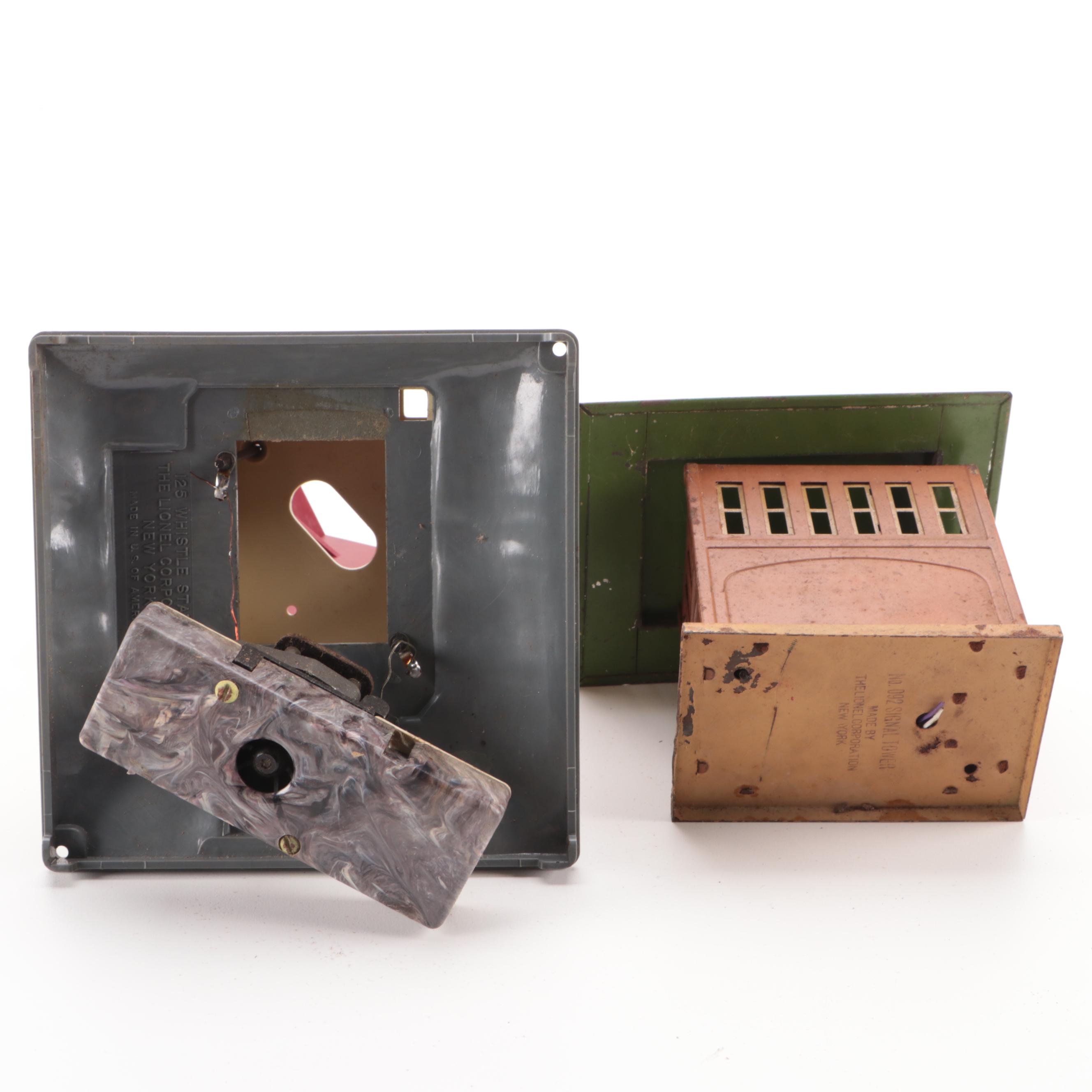 Lionel O Guage Train Station with Other Lionel Buildings and MTH Bridges