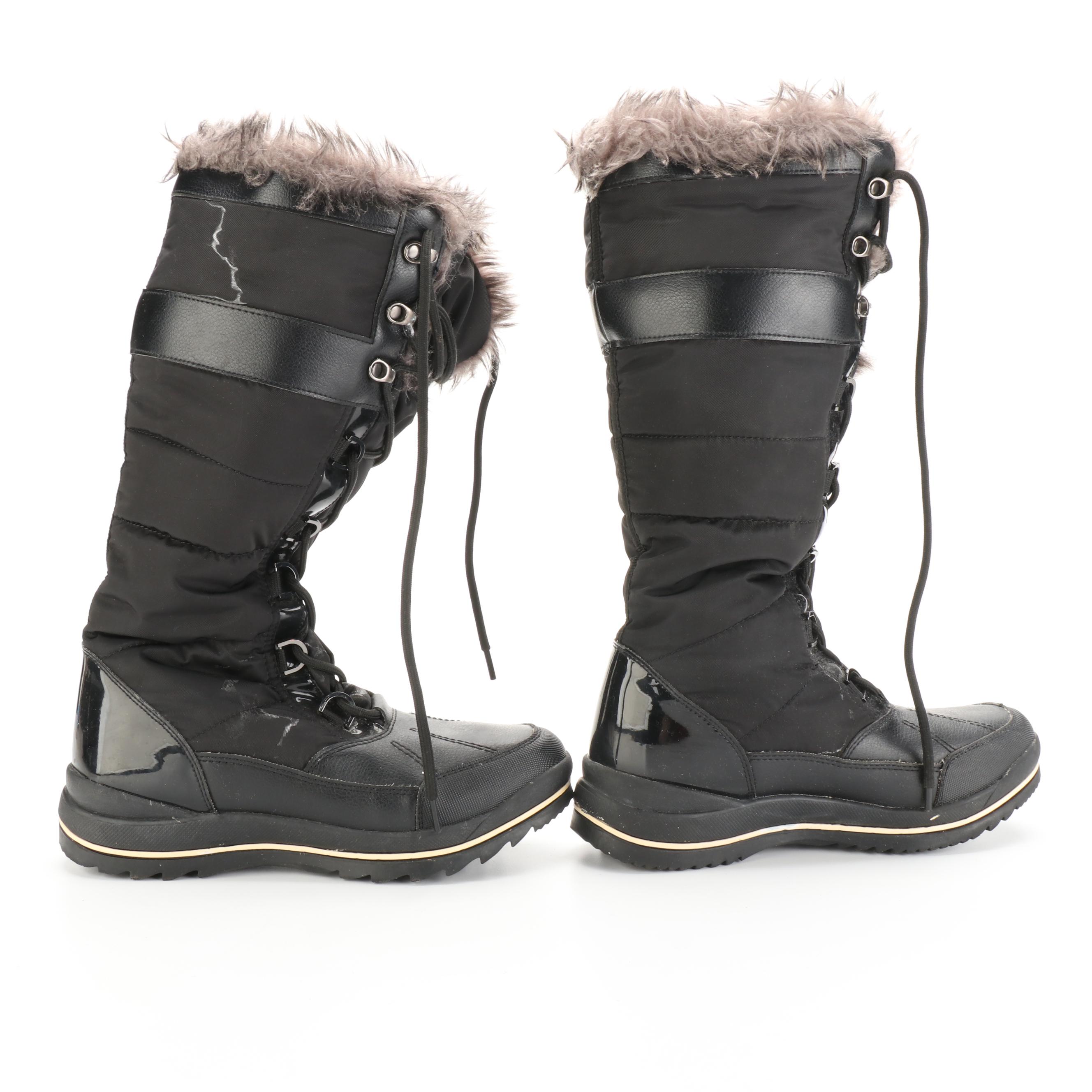 Lands' End Down Coat, Nautica Quilted Coat, and Aldo Winter Boots