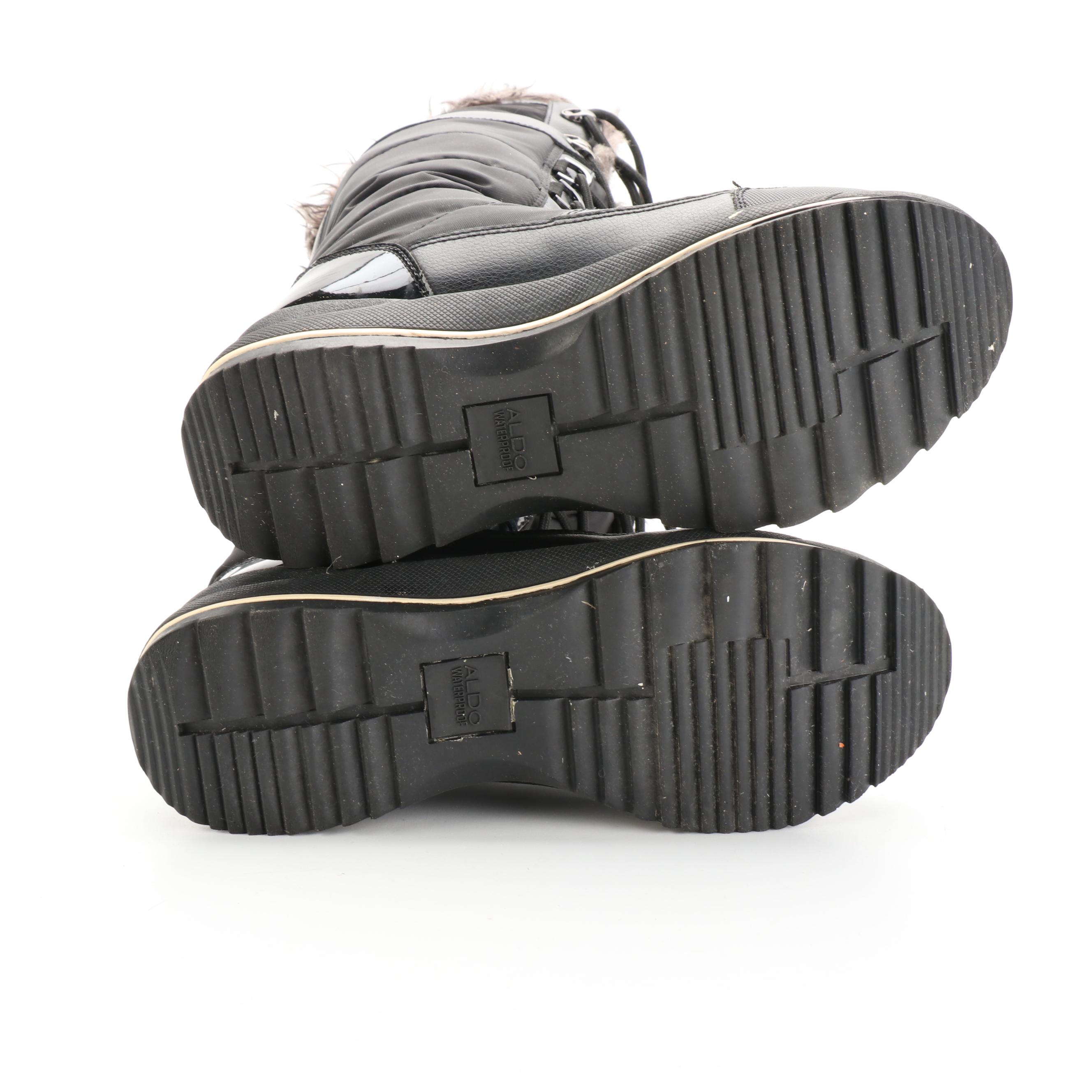 Lands' End Down Coat, Nautica Quilted Coat, and Aldo Winter Boots