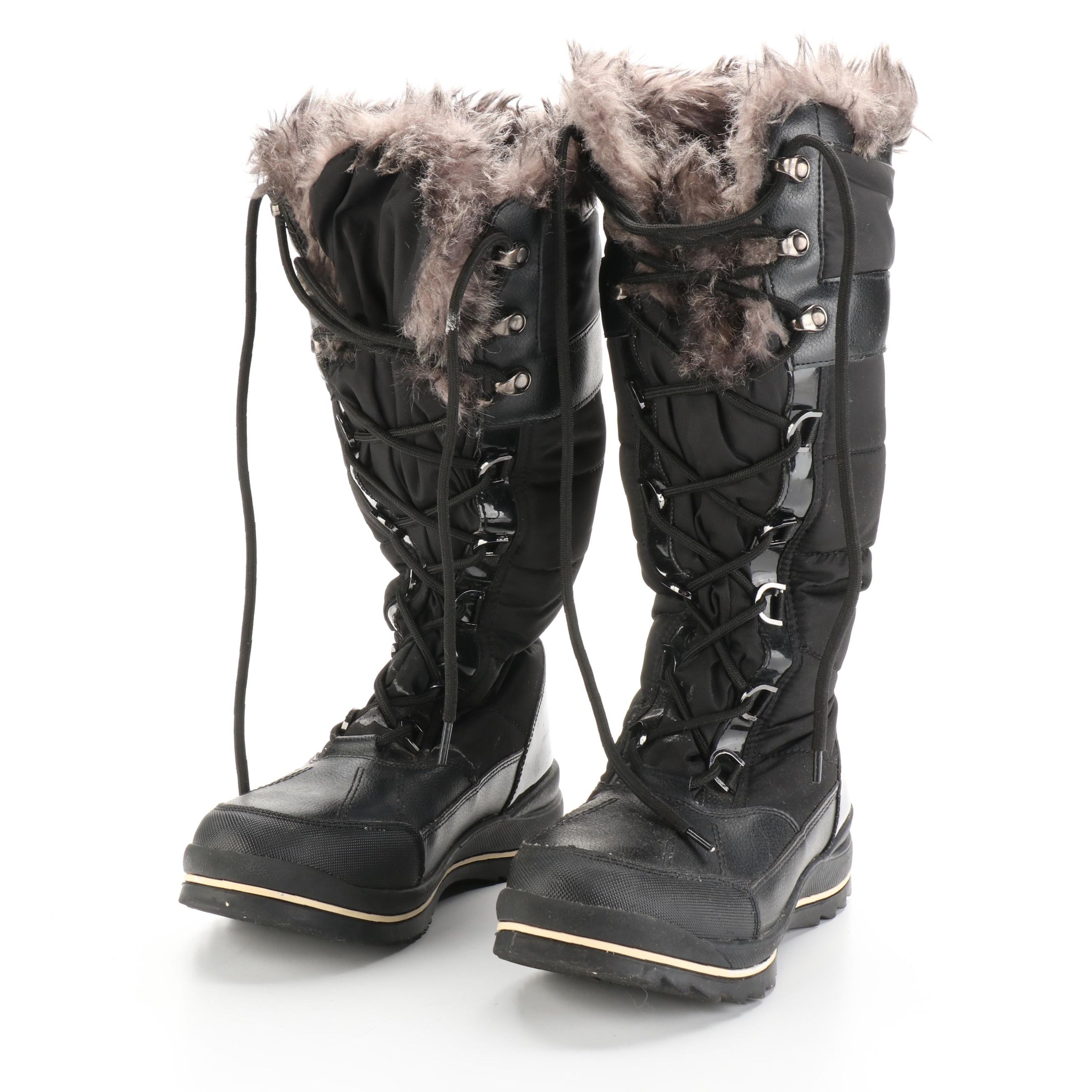 Lands' End Down Coat, Nautica Quilted Coat, and Aldo Winter Boots