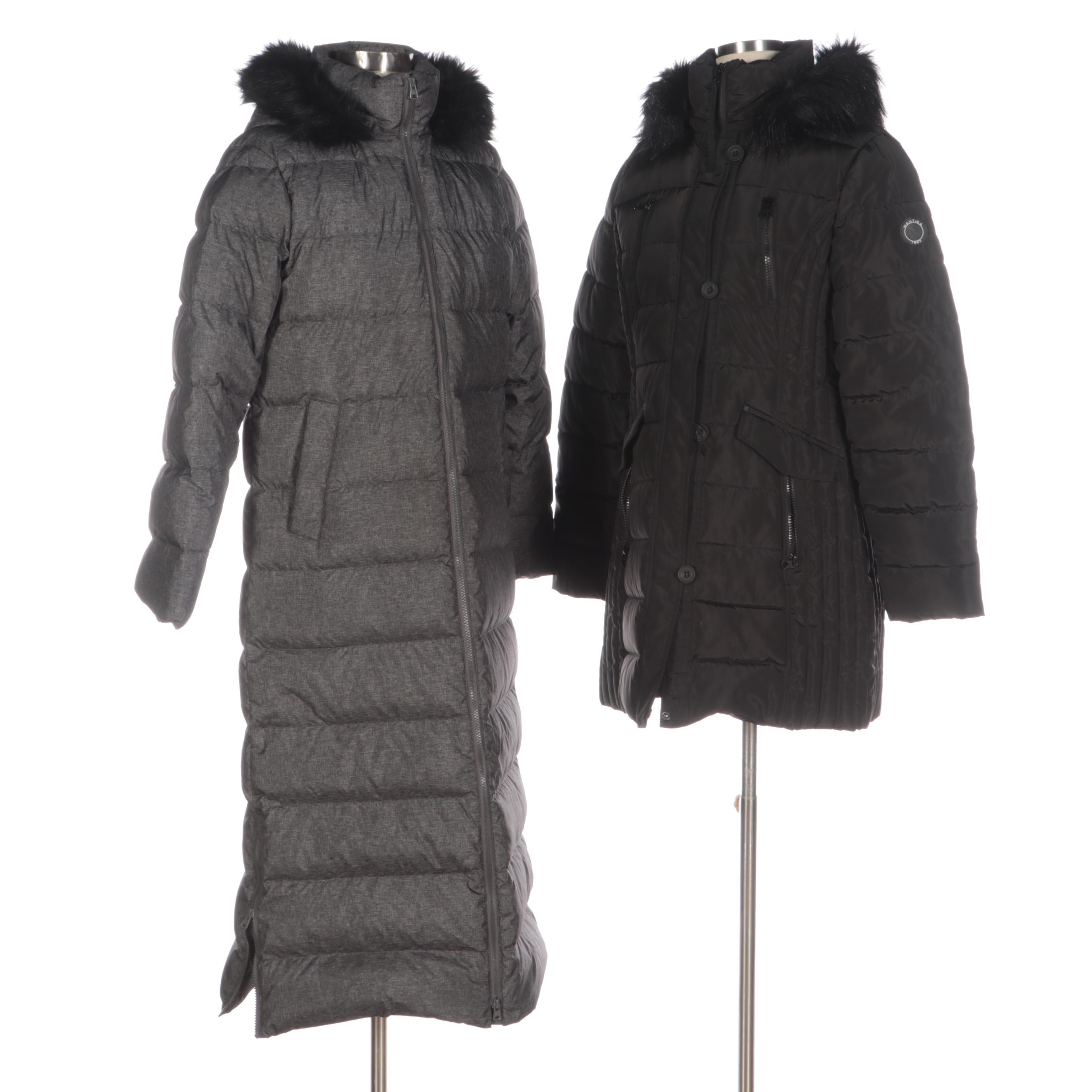 Lands' End Down Coat, Nautica Quilted Coat, and Aldo Winter Boots