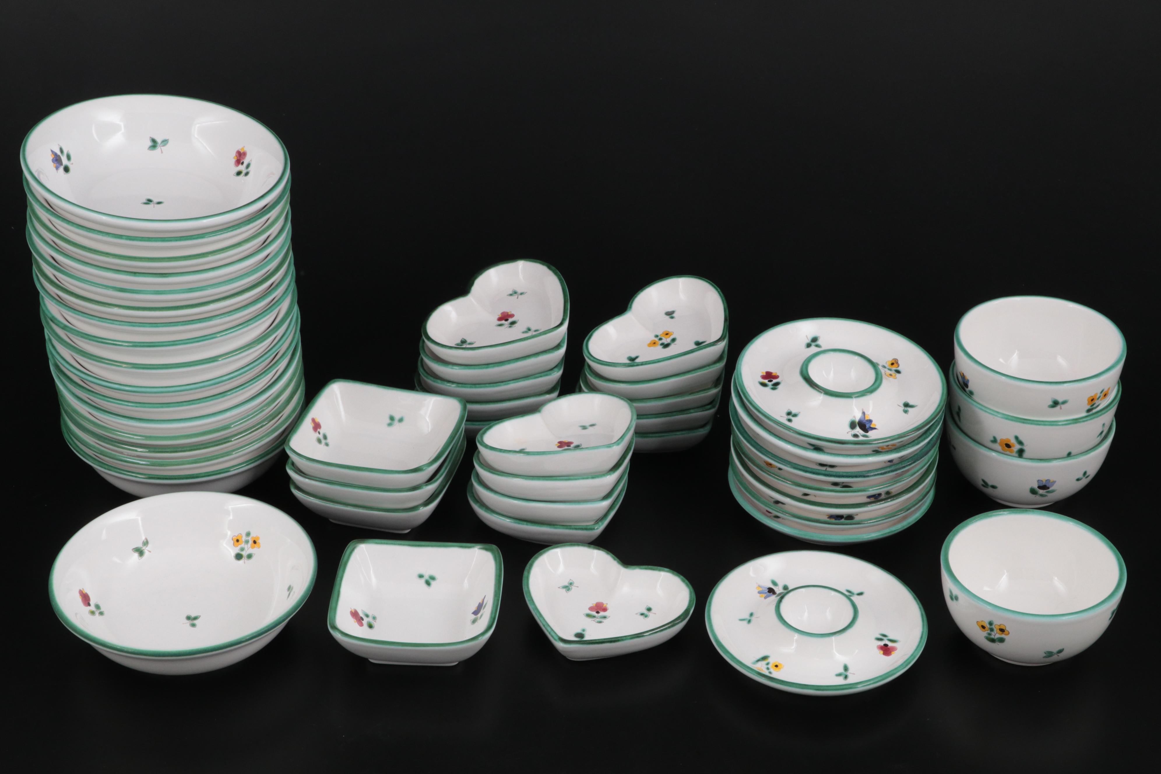 Gmundner Keramik "Alpine Flowers" Ceramic Dinnerware and Table Accessories