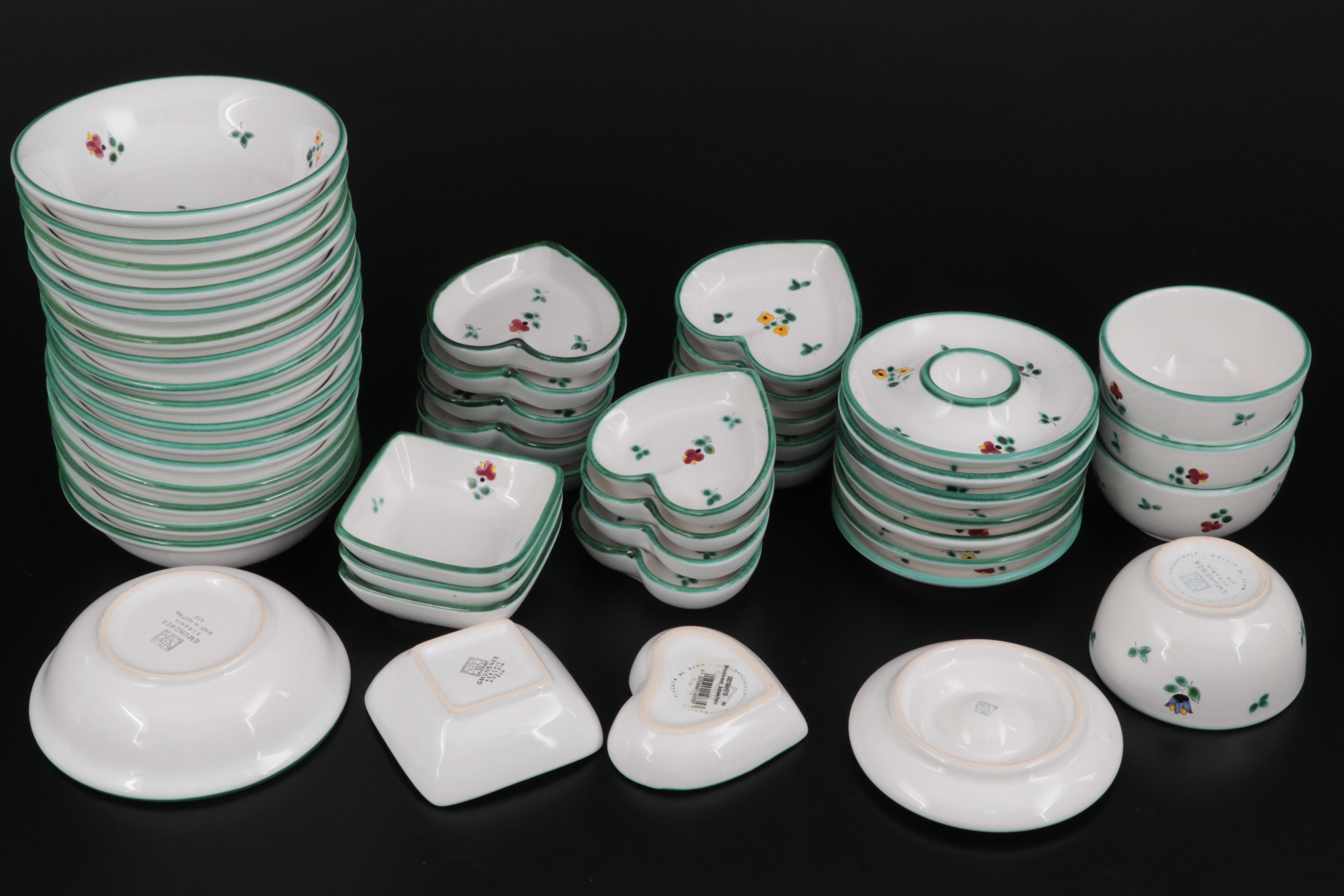 Gmundner Keramik "Alpine Flowers" Ceramic Dinnerware and Table Accessories